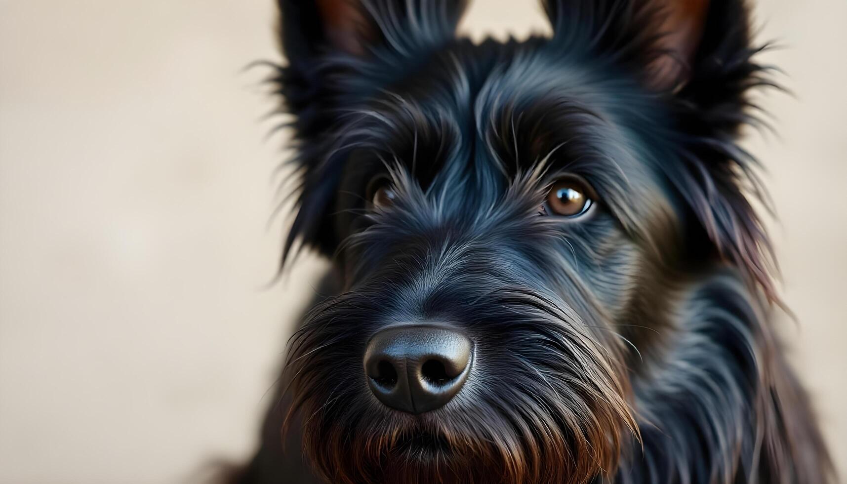 Close up of Strobel dog, emphasizing its alert gaze and detailed facial fur photo