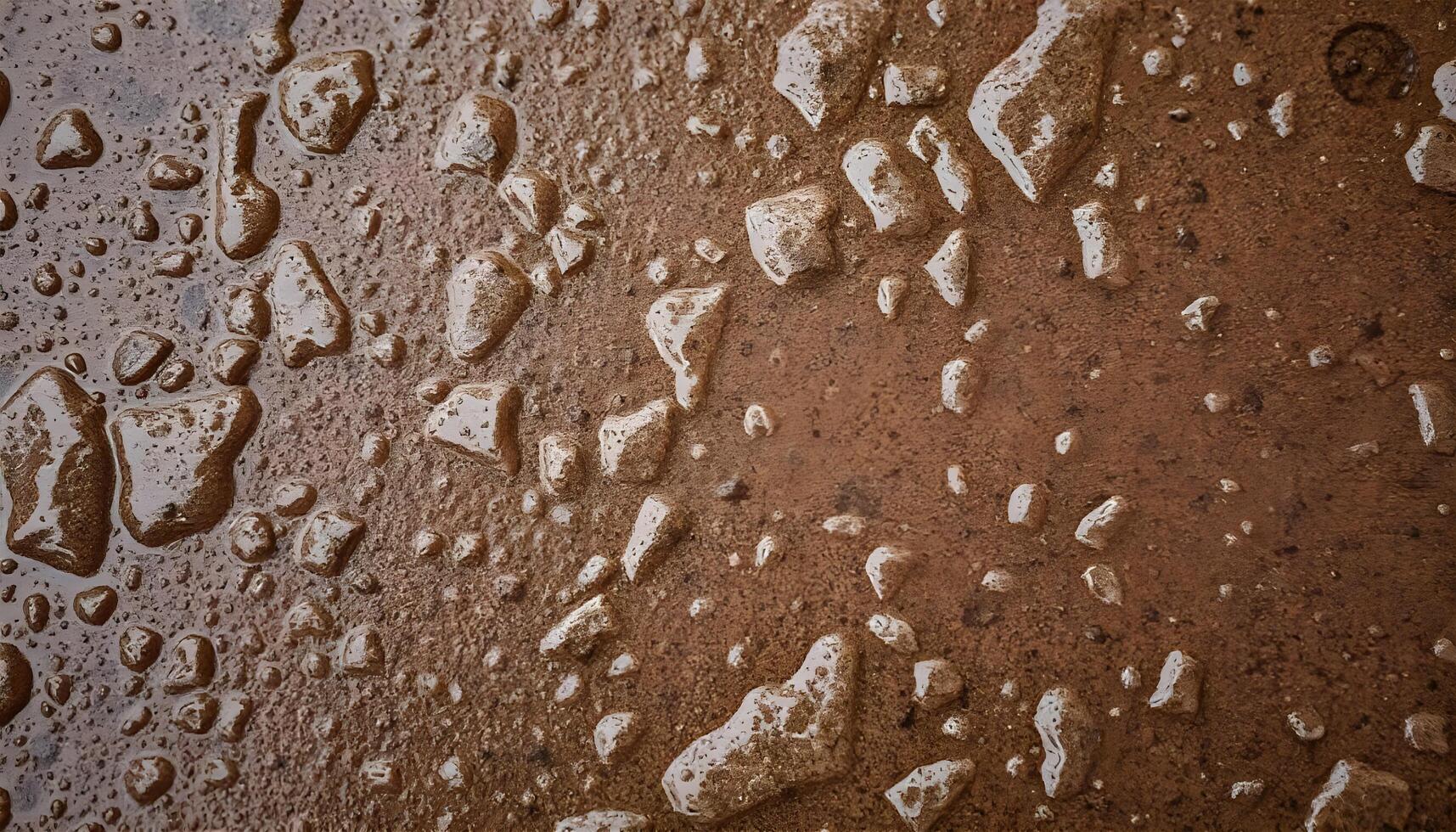 Close up of a rocky surface, textured layers, earthy brown and tan tones photo