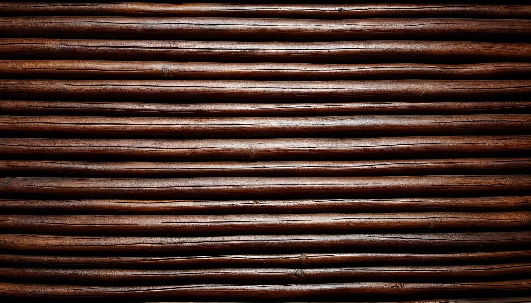 Dark wicker texture with rich brown tones, showcasing woven grooves and ridges for a rustic feel photo