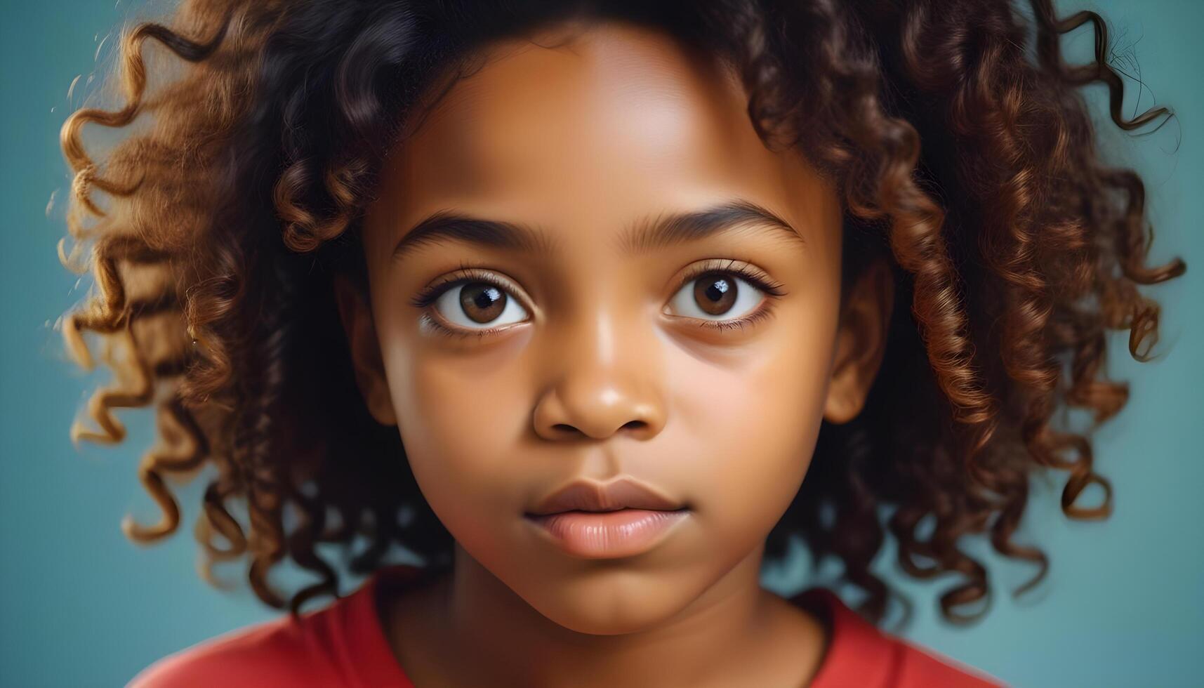 Studio Photography of a Nigerian Girl with Soft Curls and Bright Eyes photo