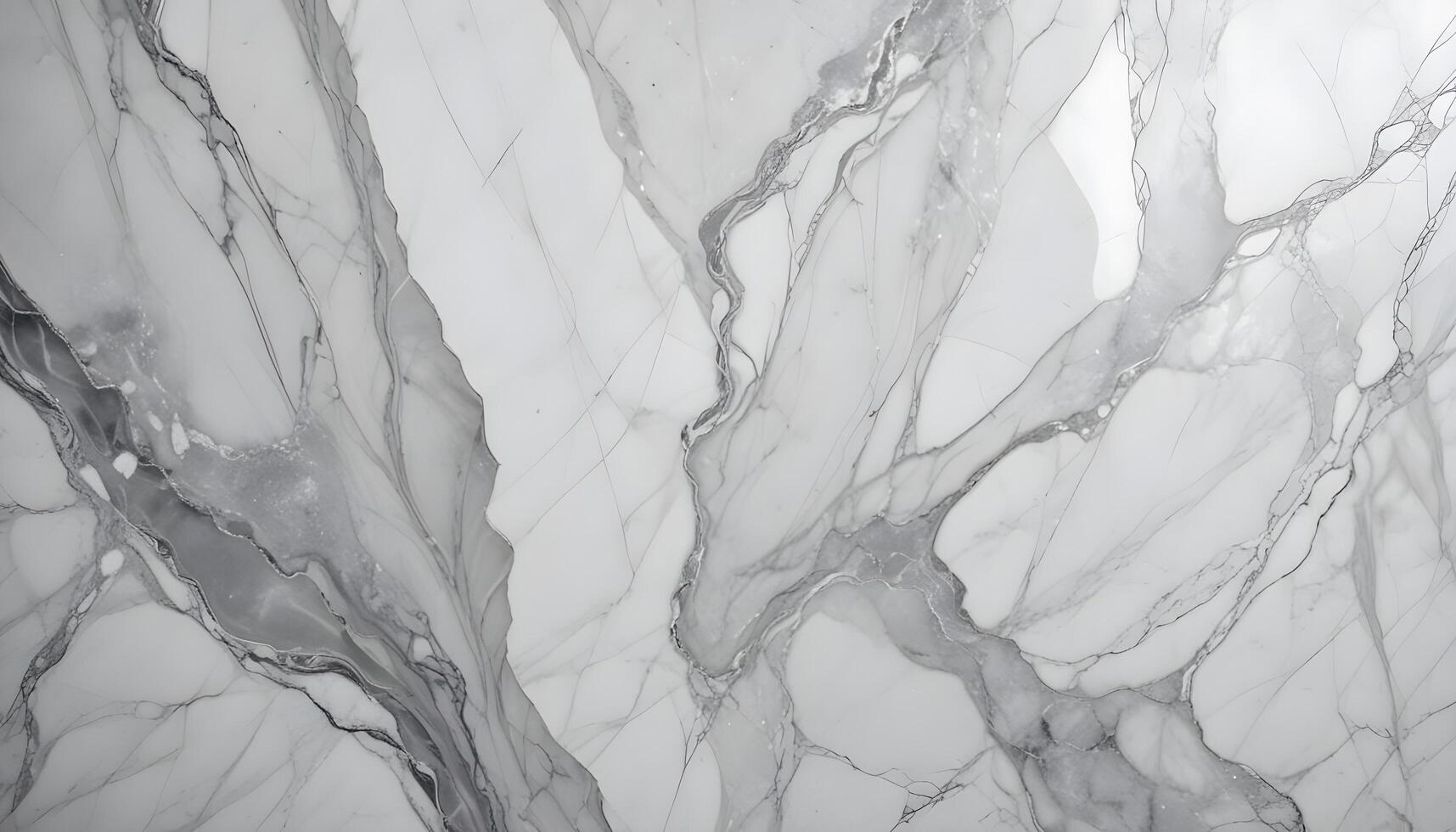 Polished marble with silver streaks running through pristine white, perfect for luxury interiors photo