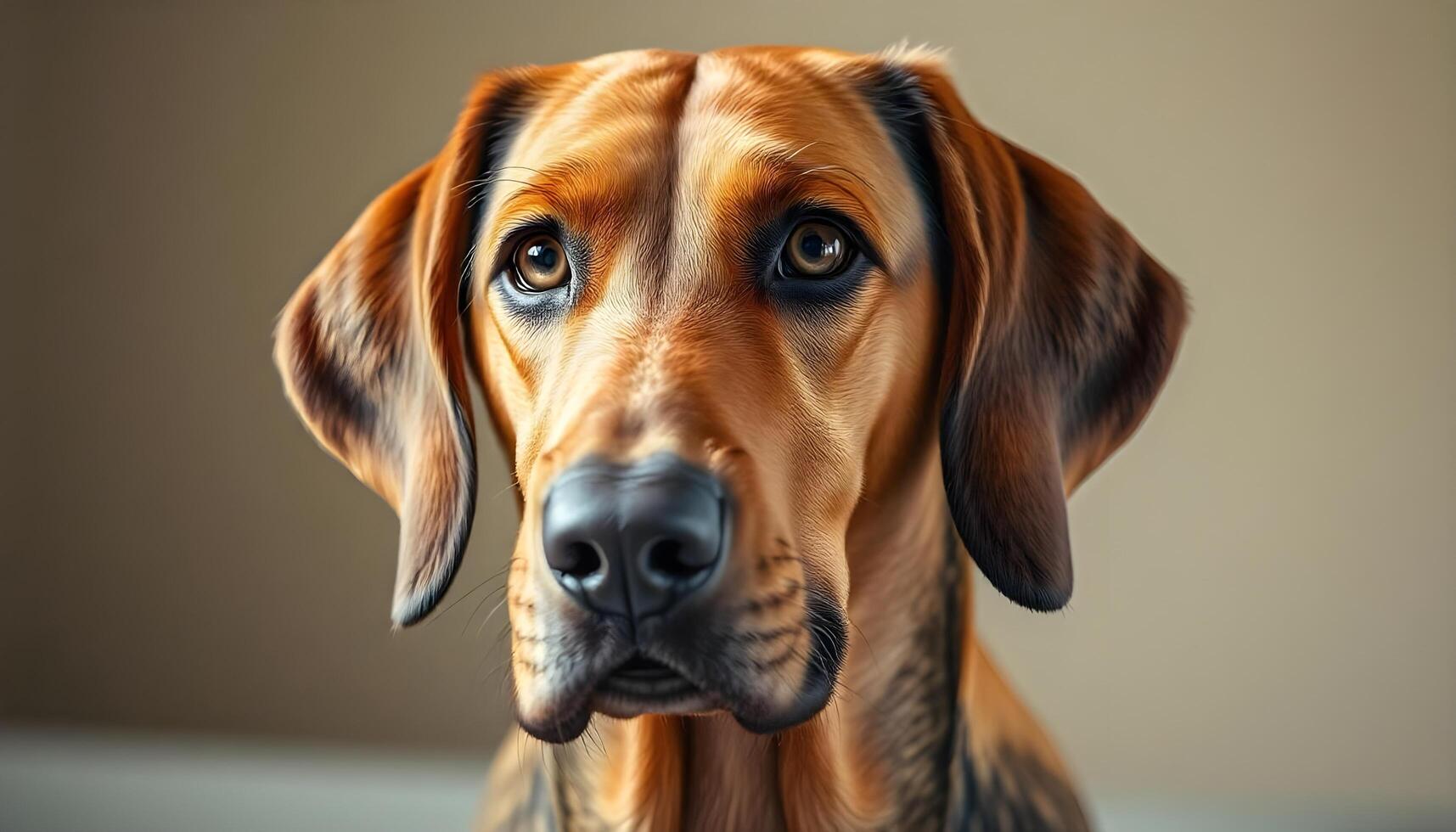 Amber Eyed Bavarian Mountain Hound in Soft Natural Lighting photo