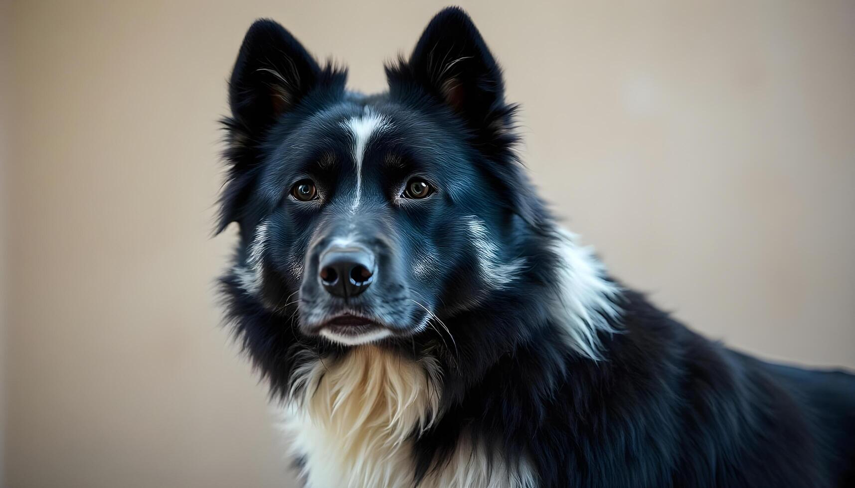 Portrait of a Karelian Bear Dog with Relaxed Expression and Focused Gaze photo