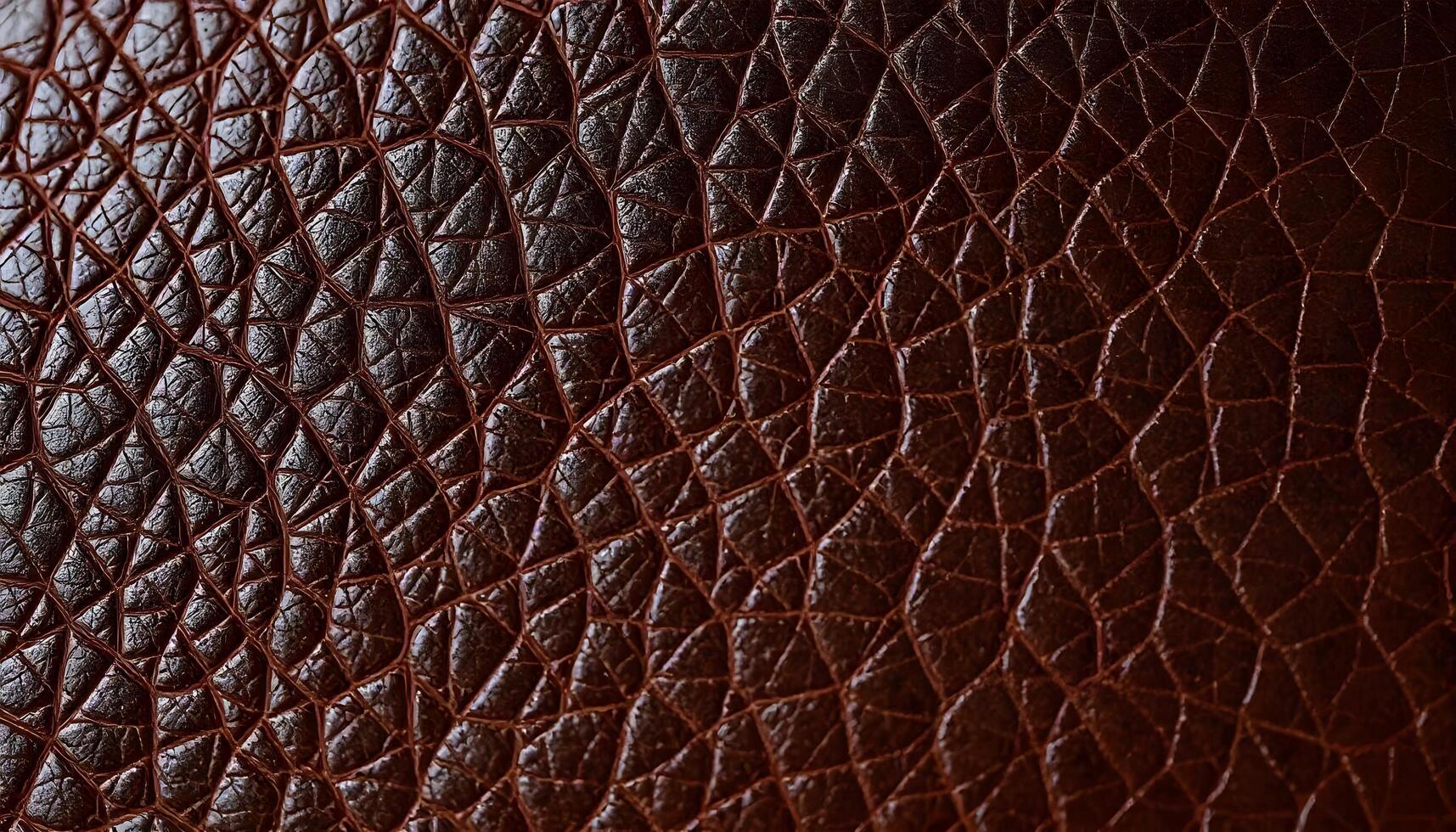 Dark brown leather grain texture with subtle color variations and fine details photo