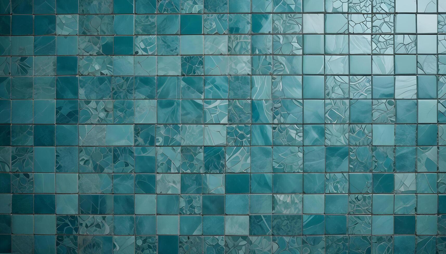 Intricate mosaic pattern with bright, colorful tiles photo