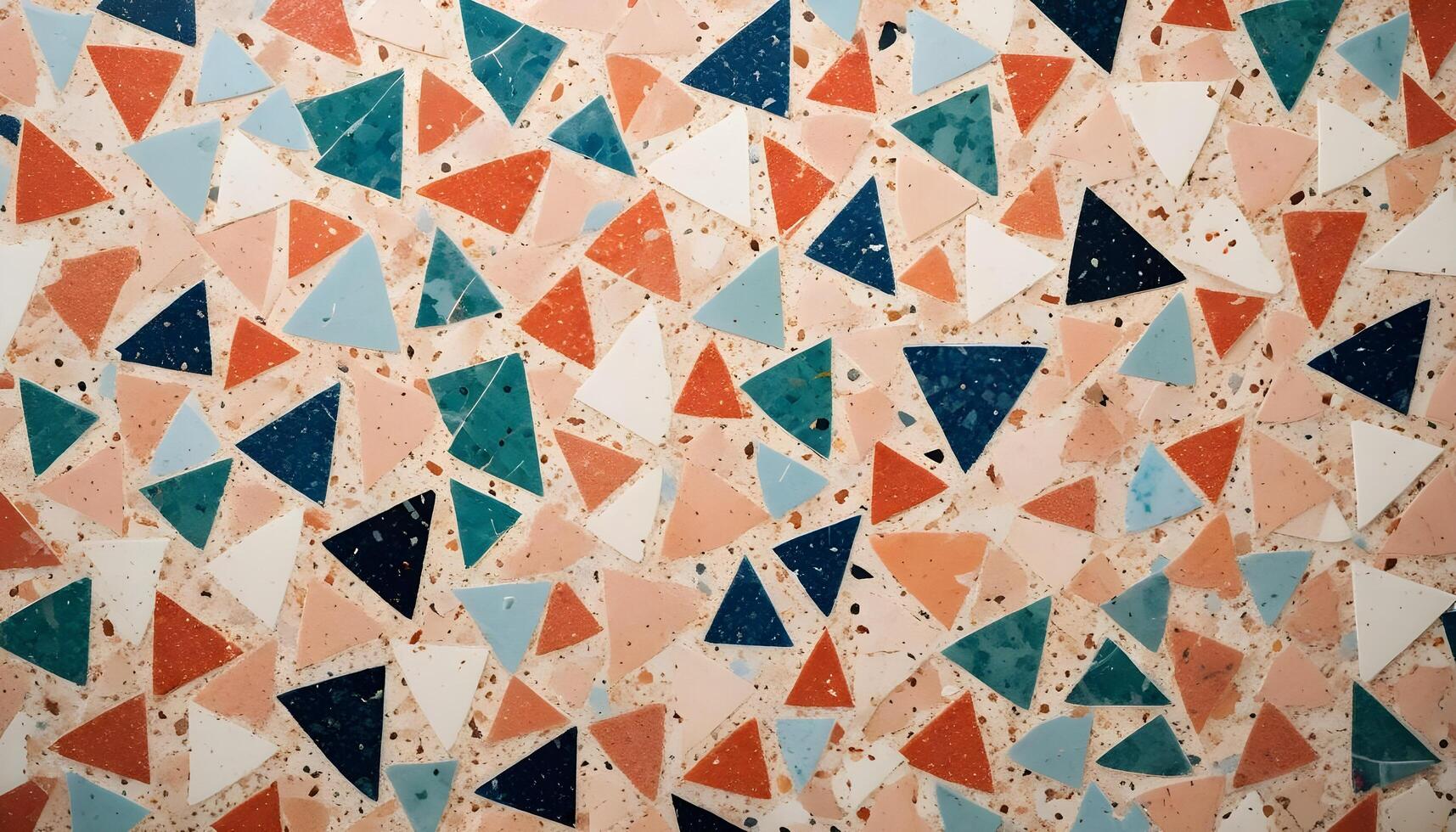 Fun terrazzo surface with a mix of bold, colorful fragments, perfect for adding flair to modern spaces photo