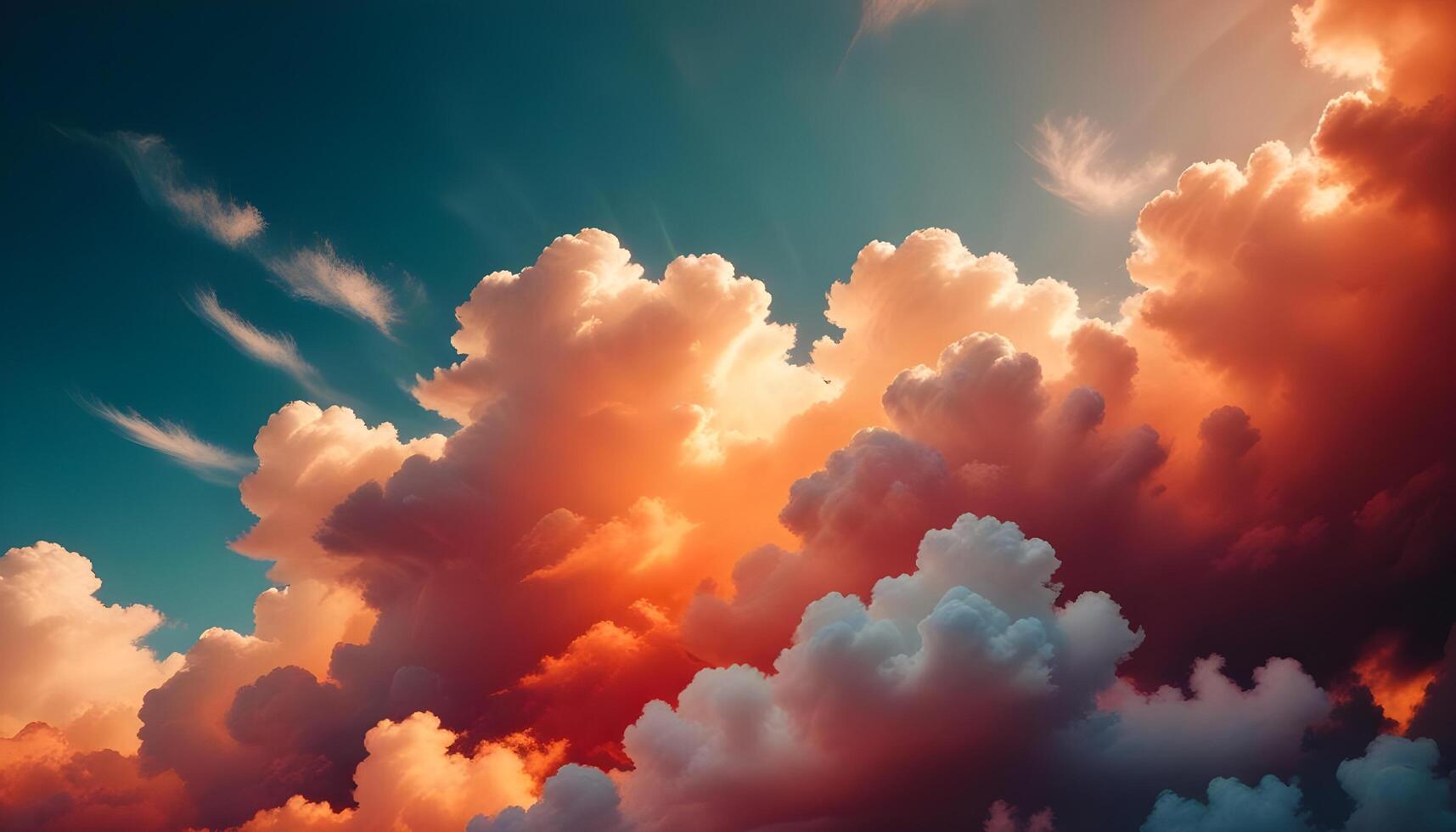 Gentle swirling clouds adding depth to the open blue sky photo