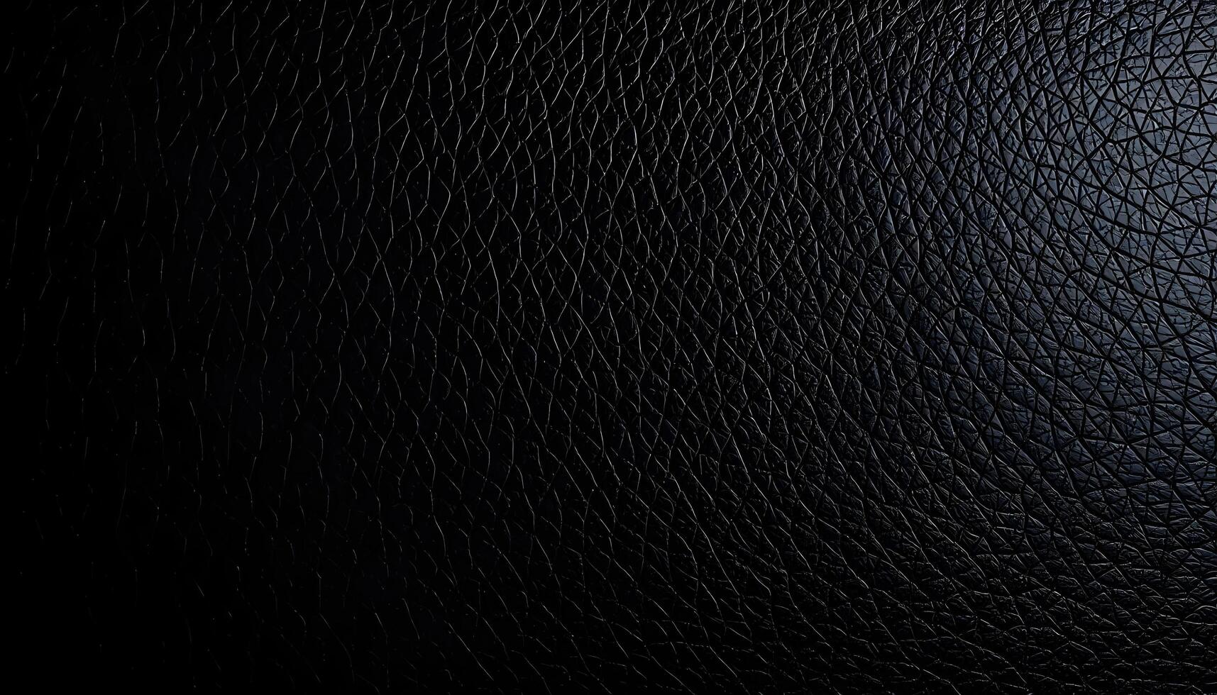 Dark black leather texture, smooth finish, visible pores, stitching details, single light source photo