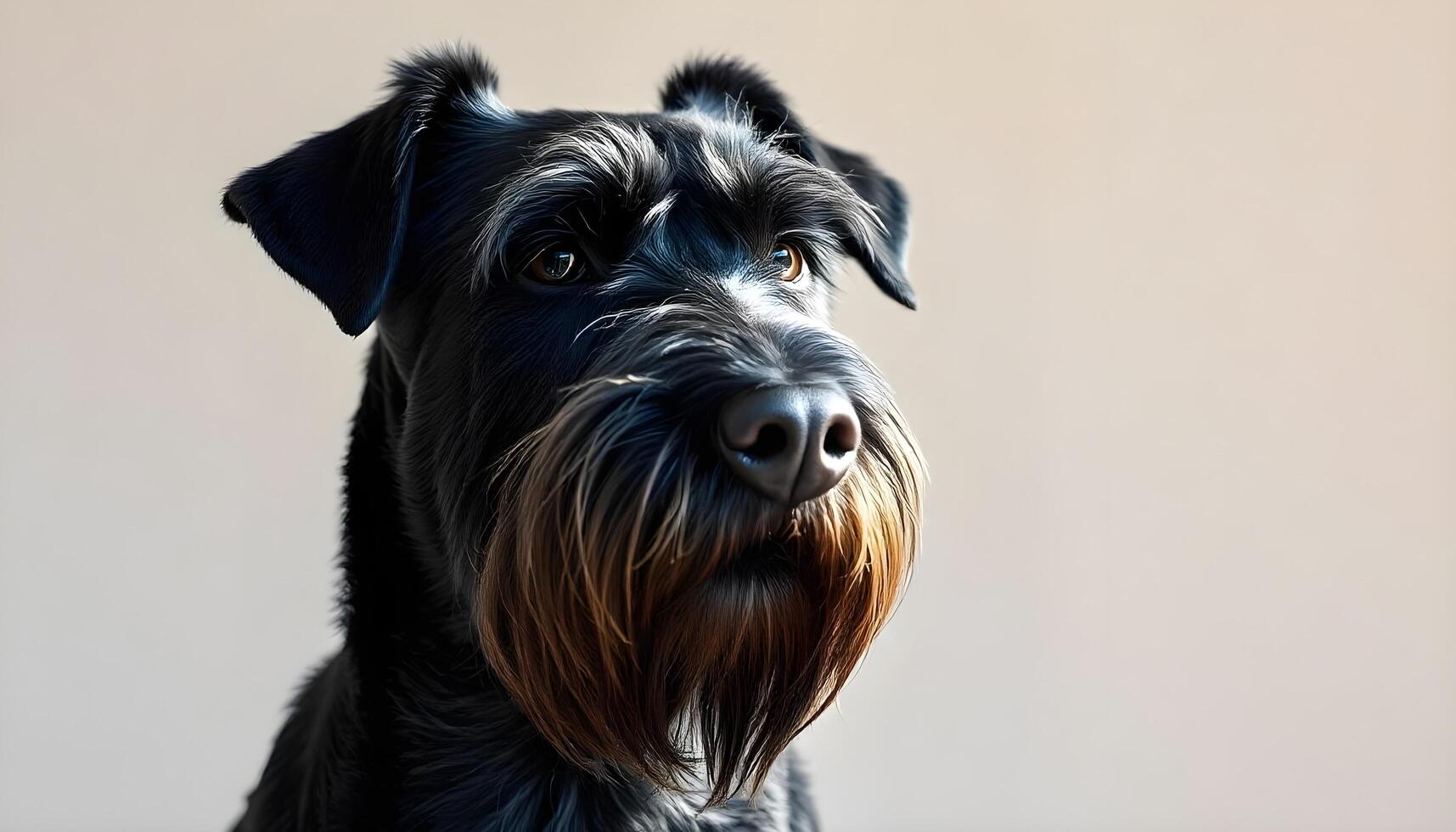 Giant Schnauzer with Sharp Eyes and Dense Coat, Captured in Soft Lighting photo