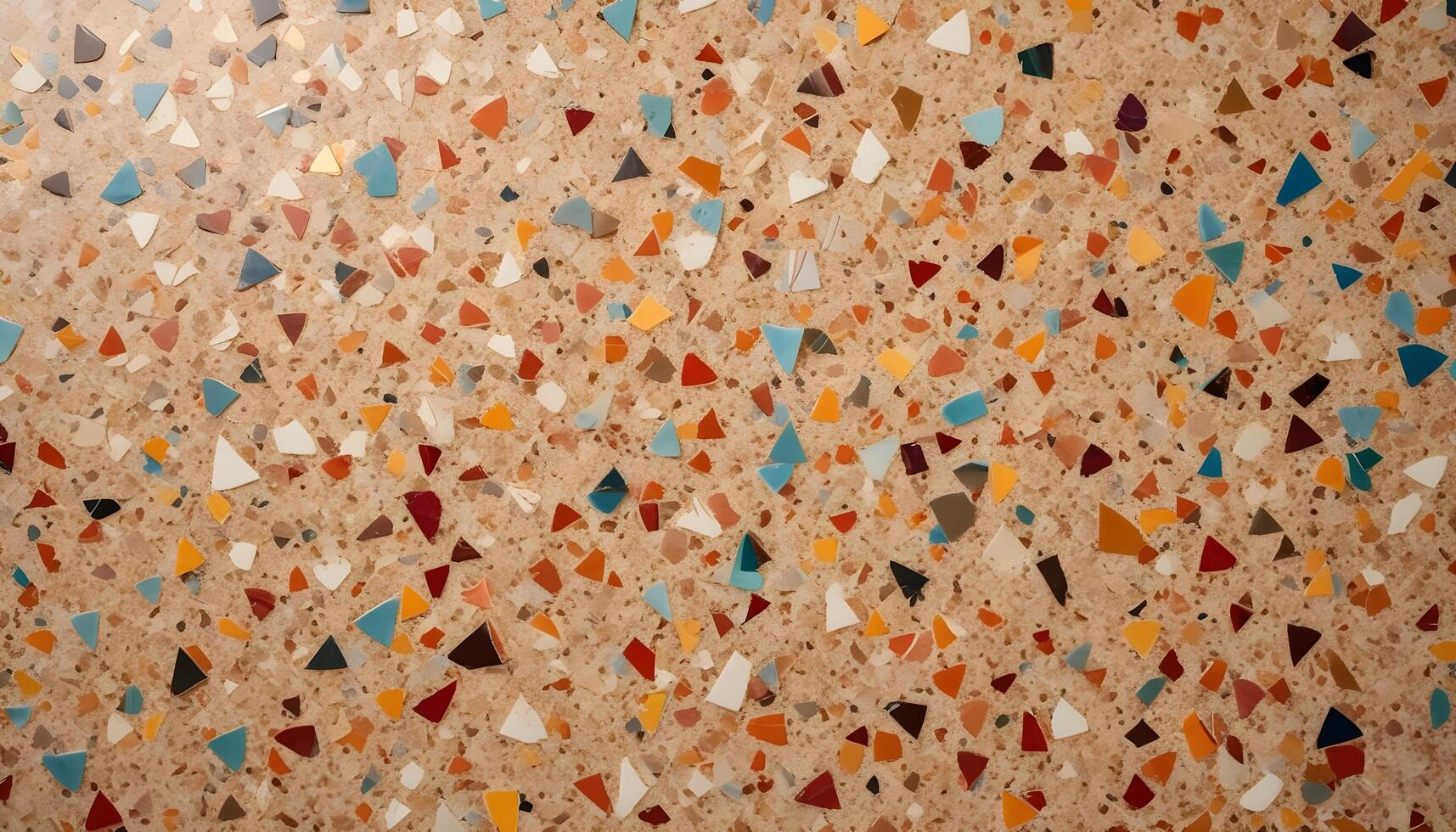 Vibrant terrazzo texture with colorful stone fragments, ideal for modern, trendy interior designs photo