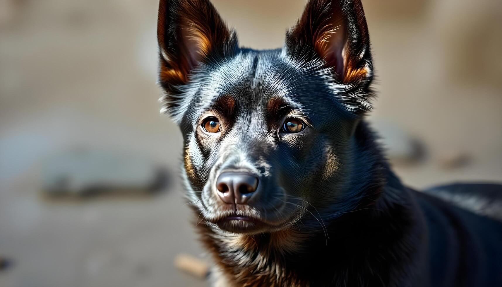 Schipperke in Gentle Light with a Poised and Attentive Stance photo
