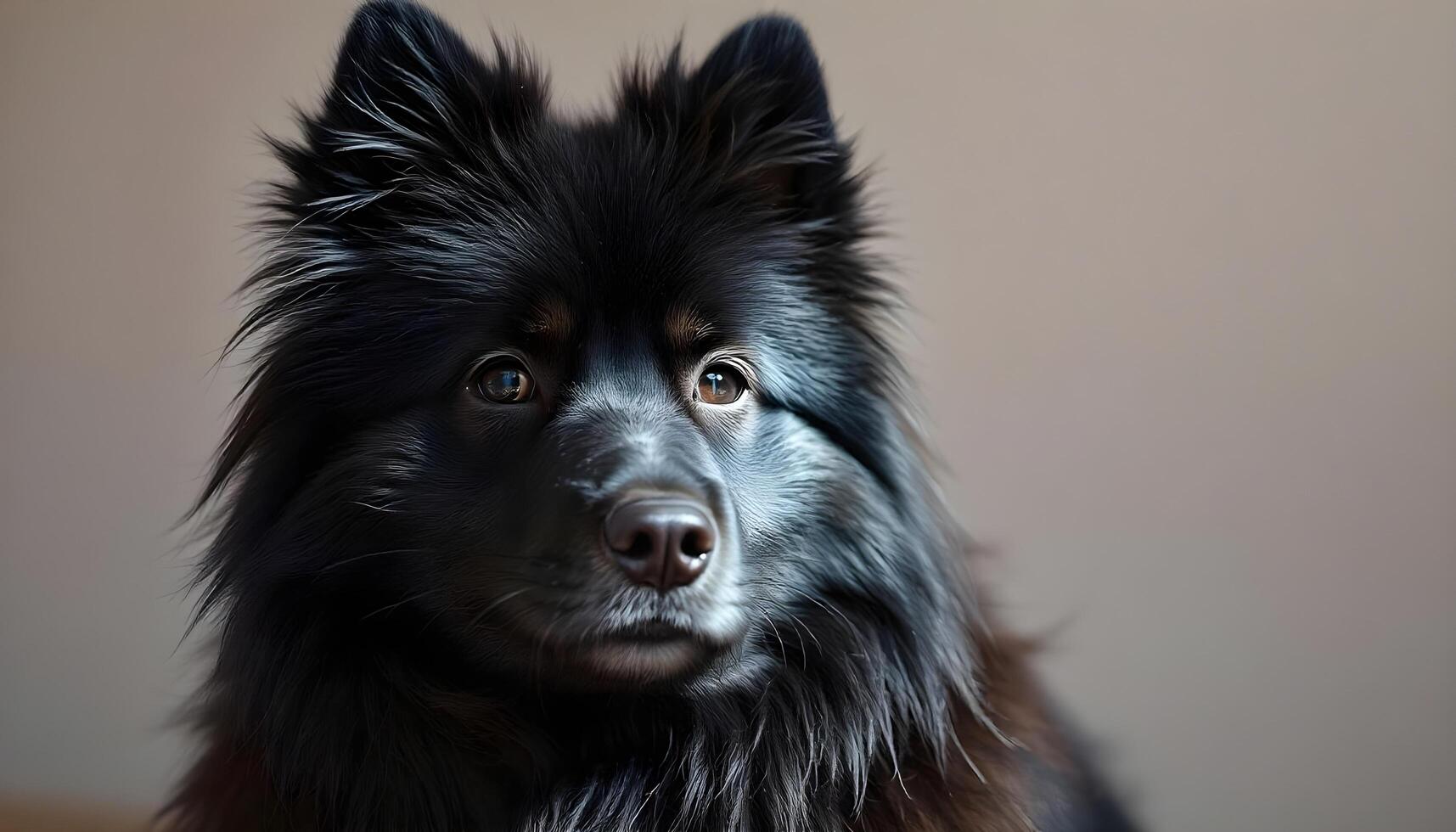 Majestic Swedish Lapphund with a Fluffy Black Coat photo
