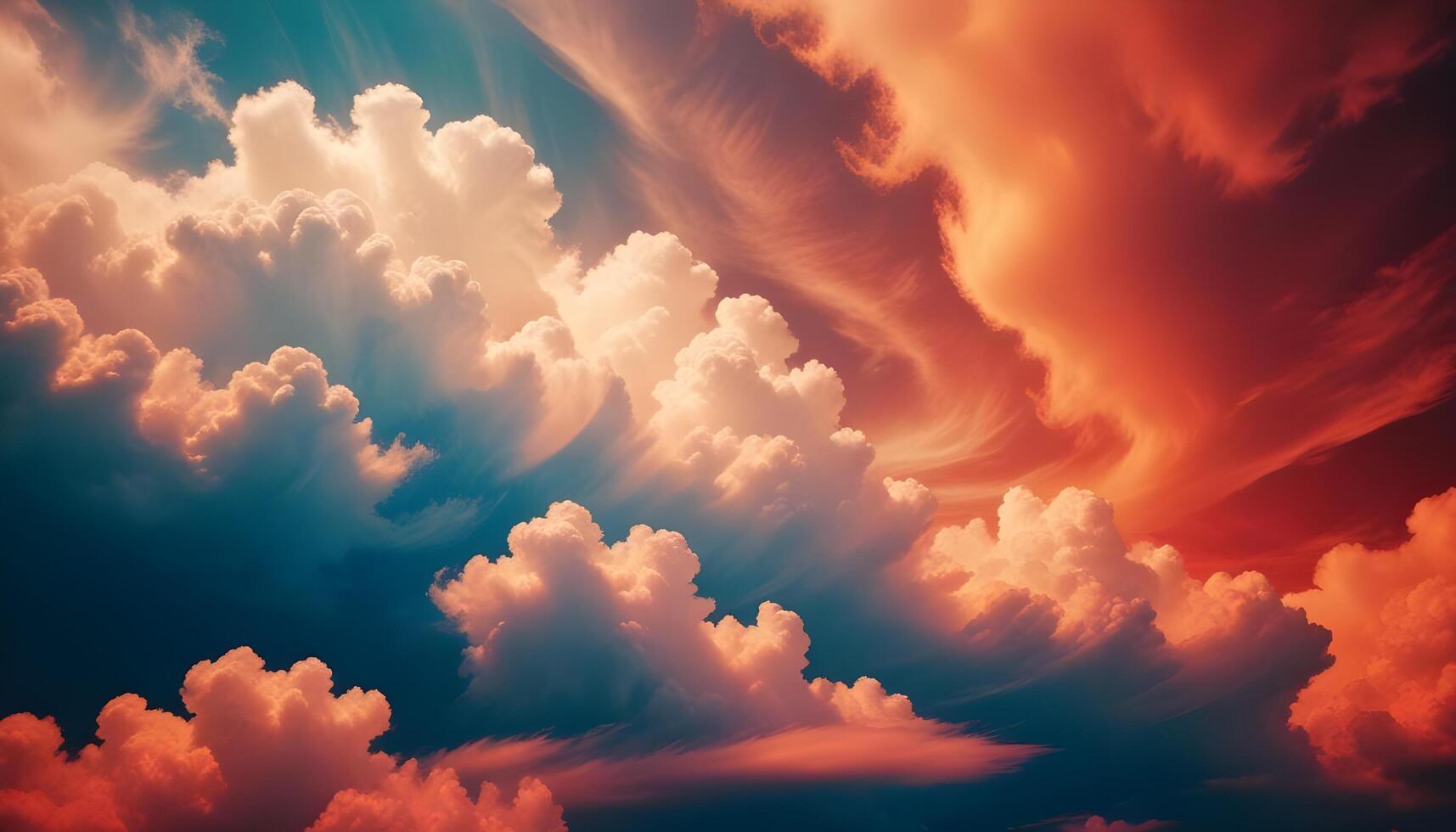 Wispy swirling clouds forming delicate patterns in the sky photo