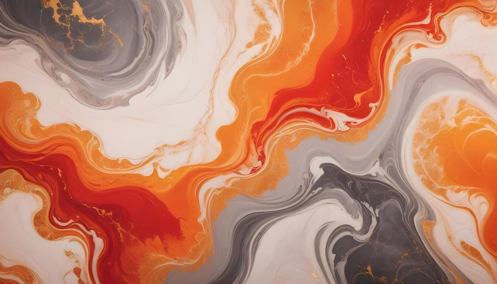 Fiery orange and red swirls mixed with soft gray for a striking abstract pattern photo