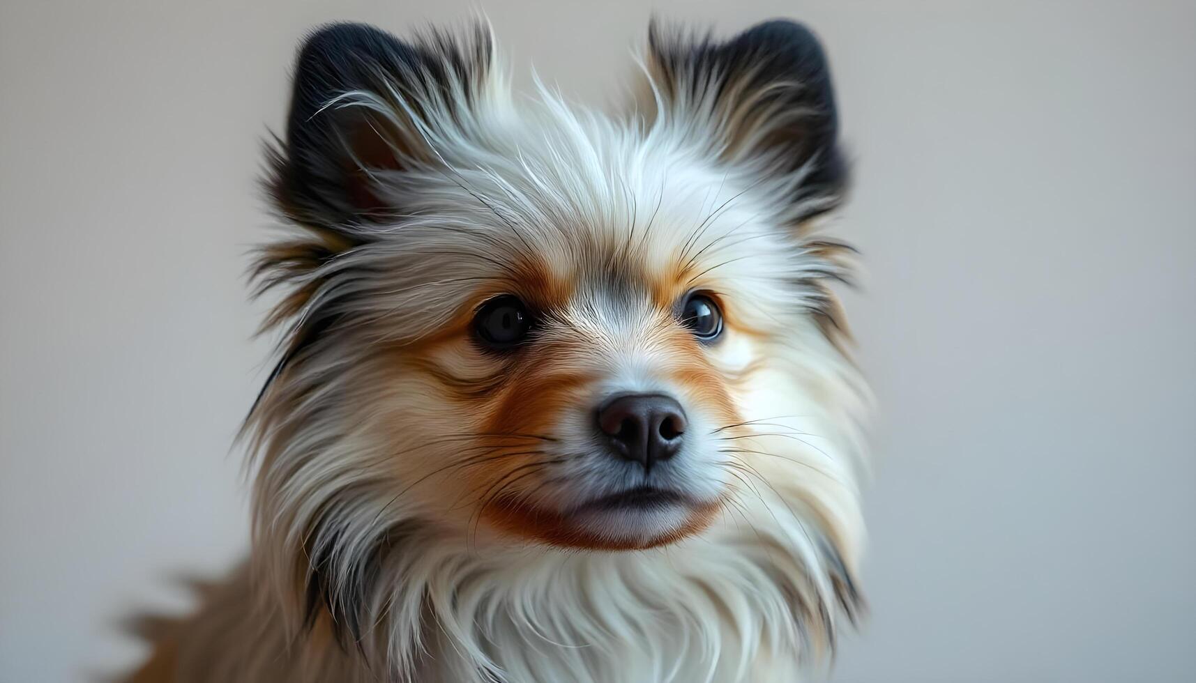 Lowchen with Bright Dark Eyes and Flowing Coat in Natural Light photo