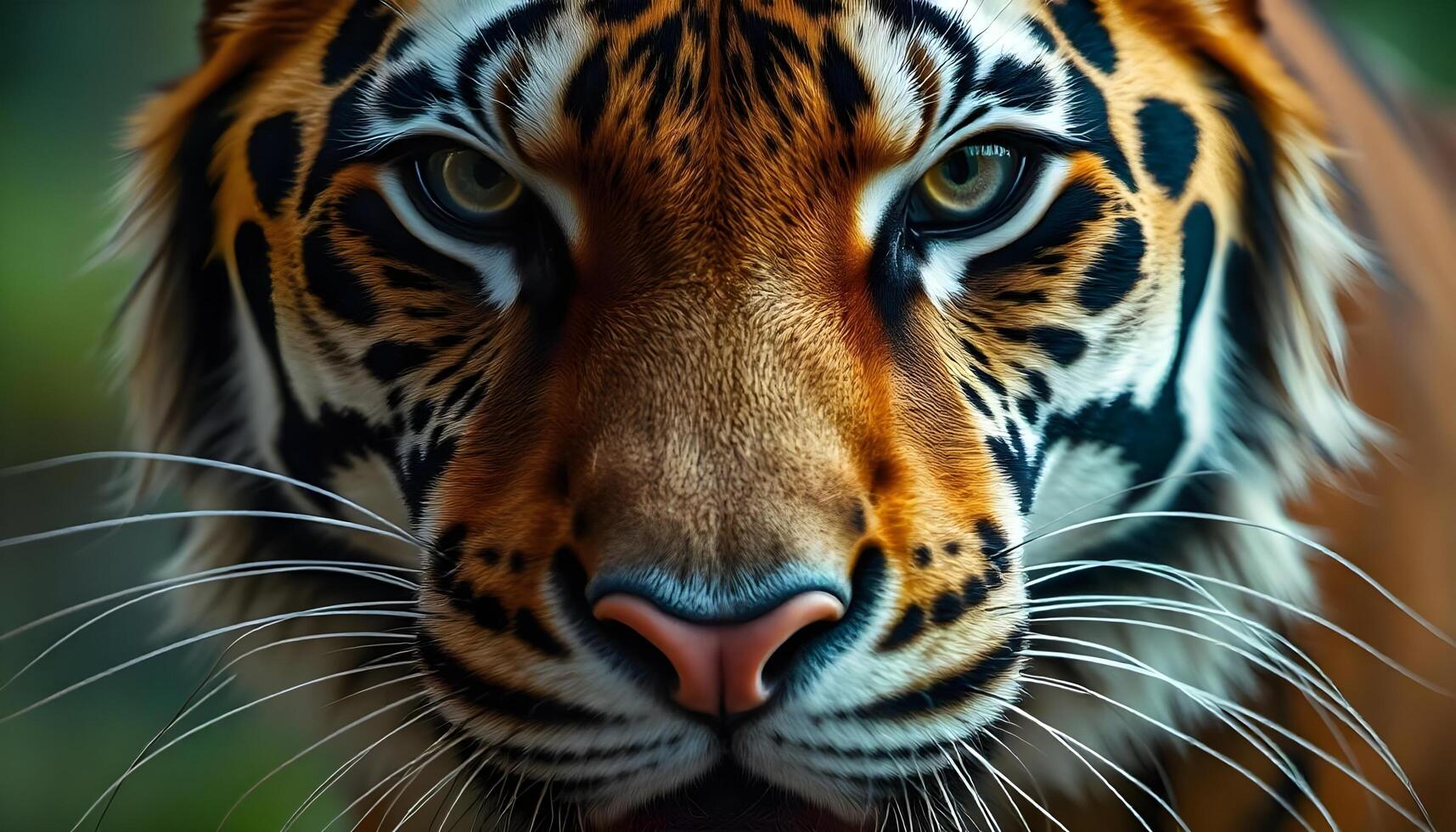 A close up of a tiger's face photo