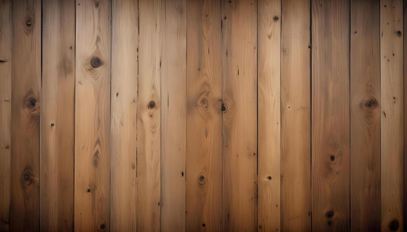 Wooden wall with vertical planks in light brown, featuring visible knots and grain patterns photo