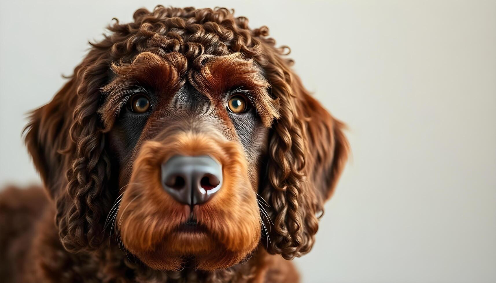 Portrait of an Irish Water Spaniel with Attentive Expression photo