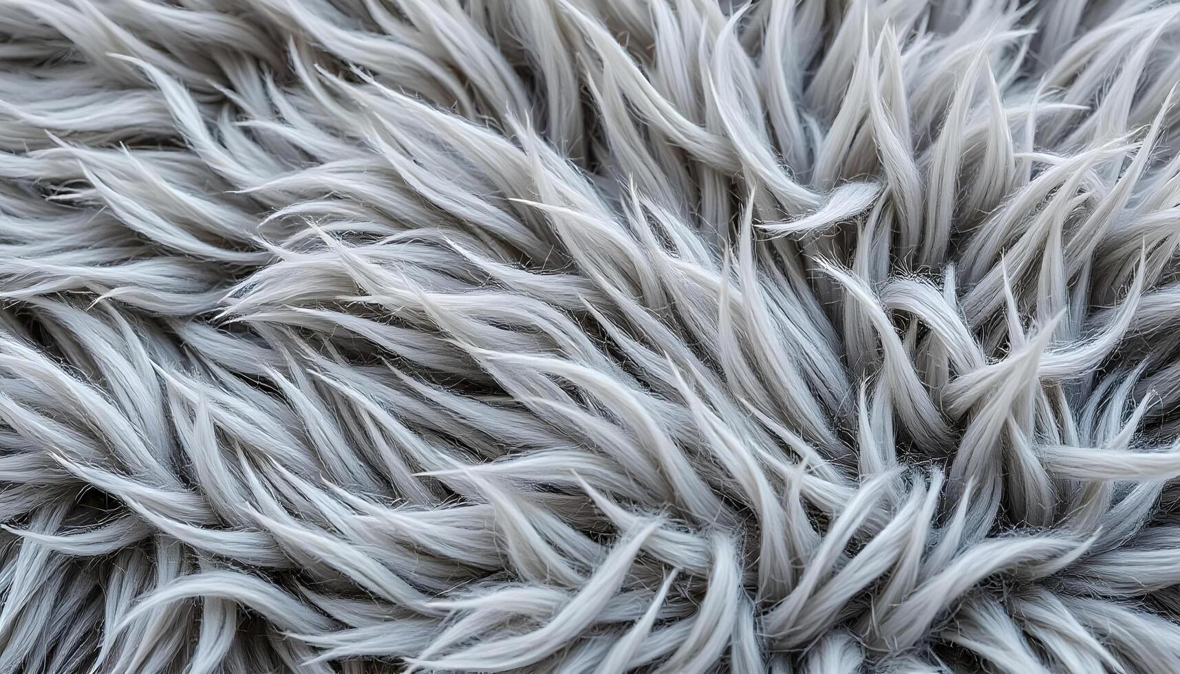 Gray faux fur texture, plush fibers in a soft, fluffy close up photo