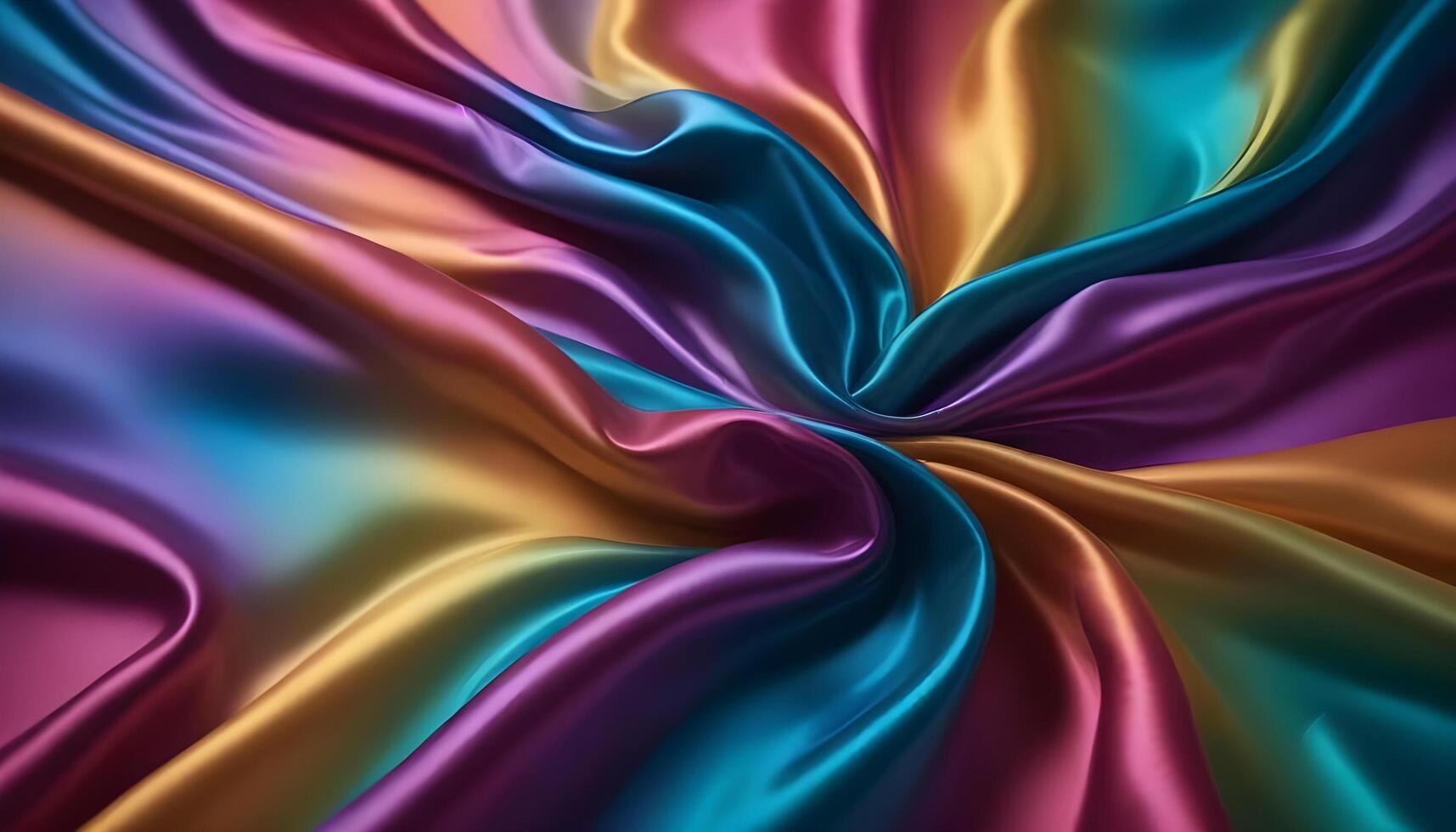 Eye catching iridescent cloth with shifting colors and light reflections photo