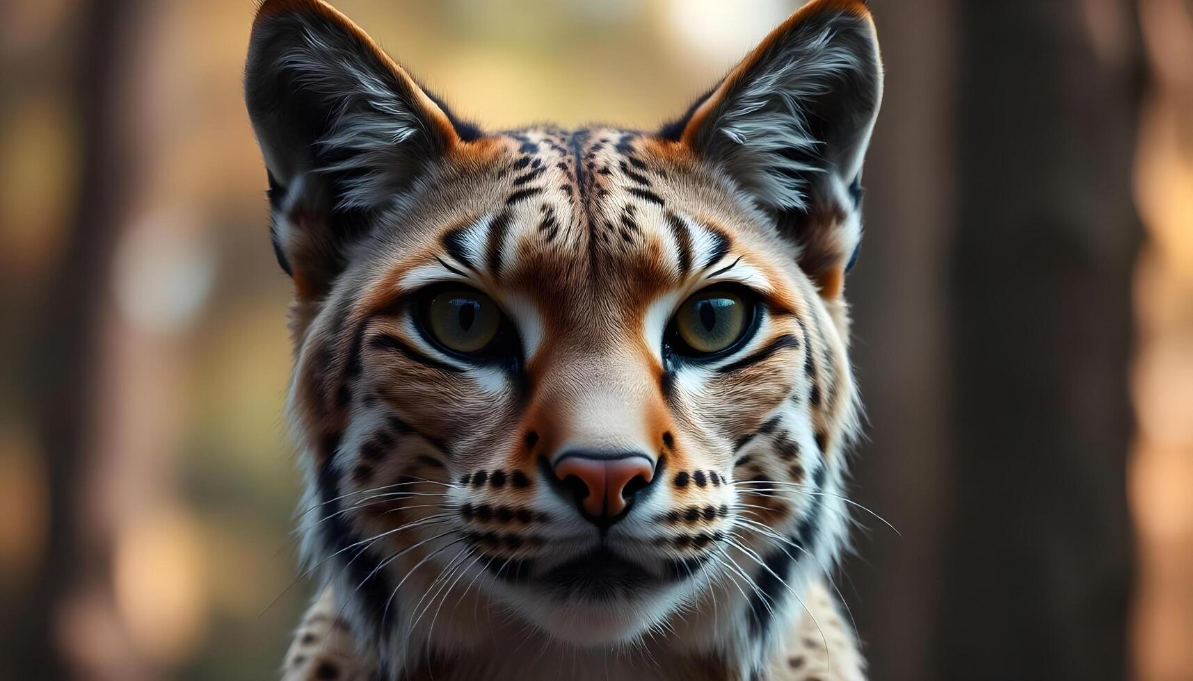 Close up Portrait of a Female Lynx with Tufted Ears and Intense Eyes photo
