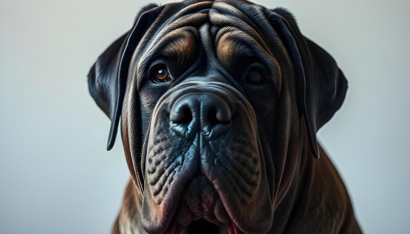 Portrait of Neapolitan Mastiff with Thick Coat and Calm Expression photo