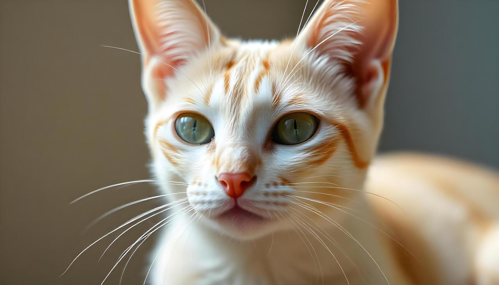 Elegant Burmilla cat with short glossy fur and serene expression in warm light photo