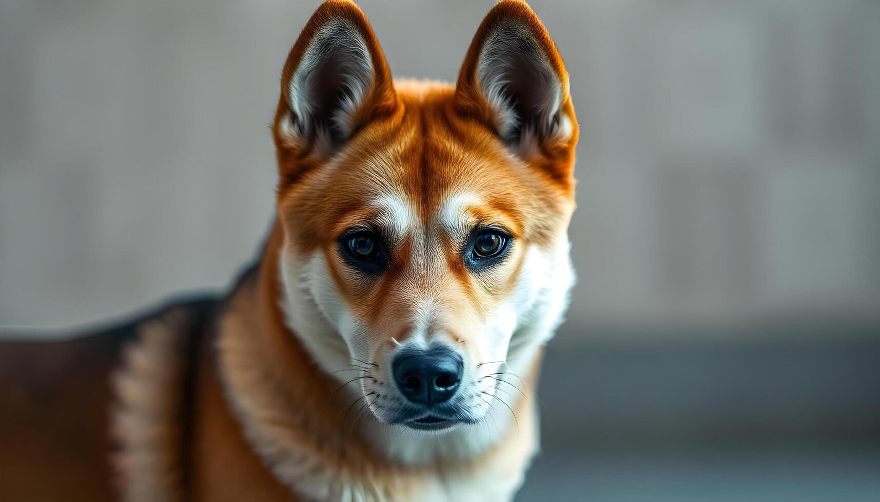 Focused Korean Jindo Dog with Soft Natural Lighting and Elegant Posture photo