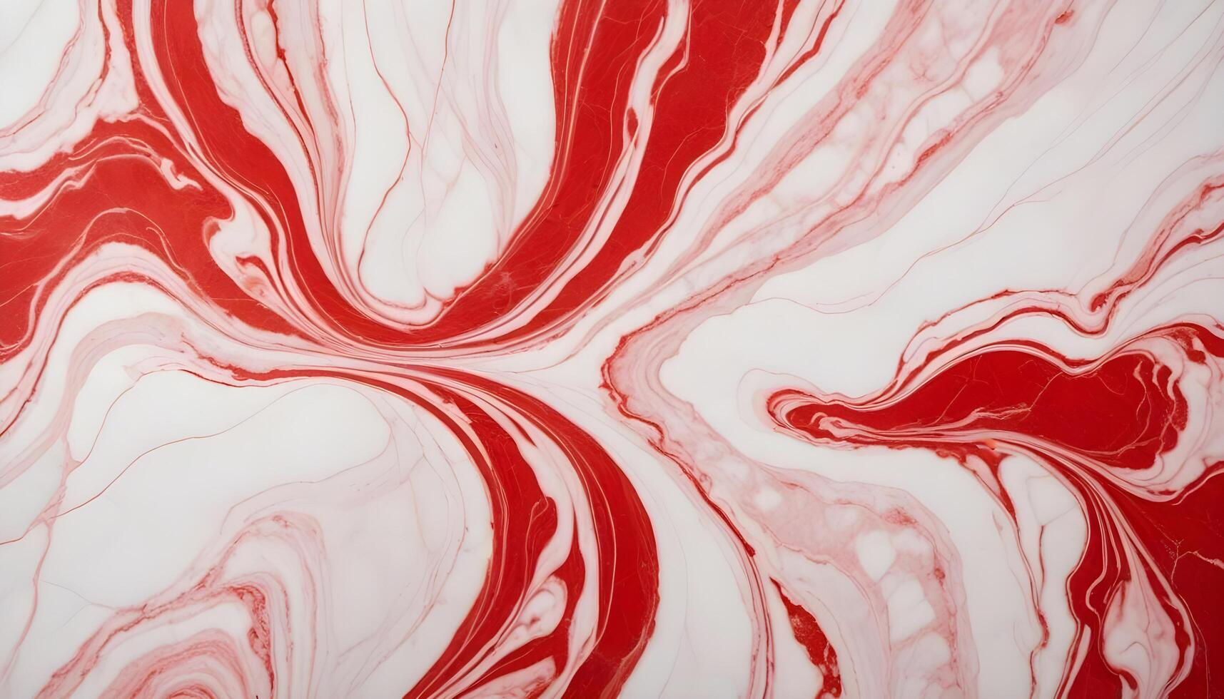 Sophisticated red and white marble with polished surface and intricate swirls photo