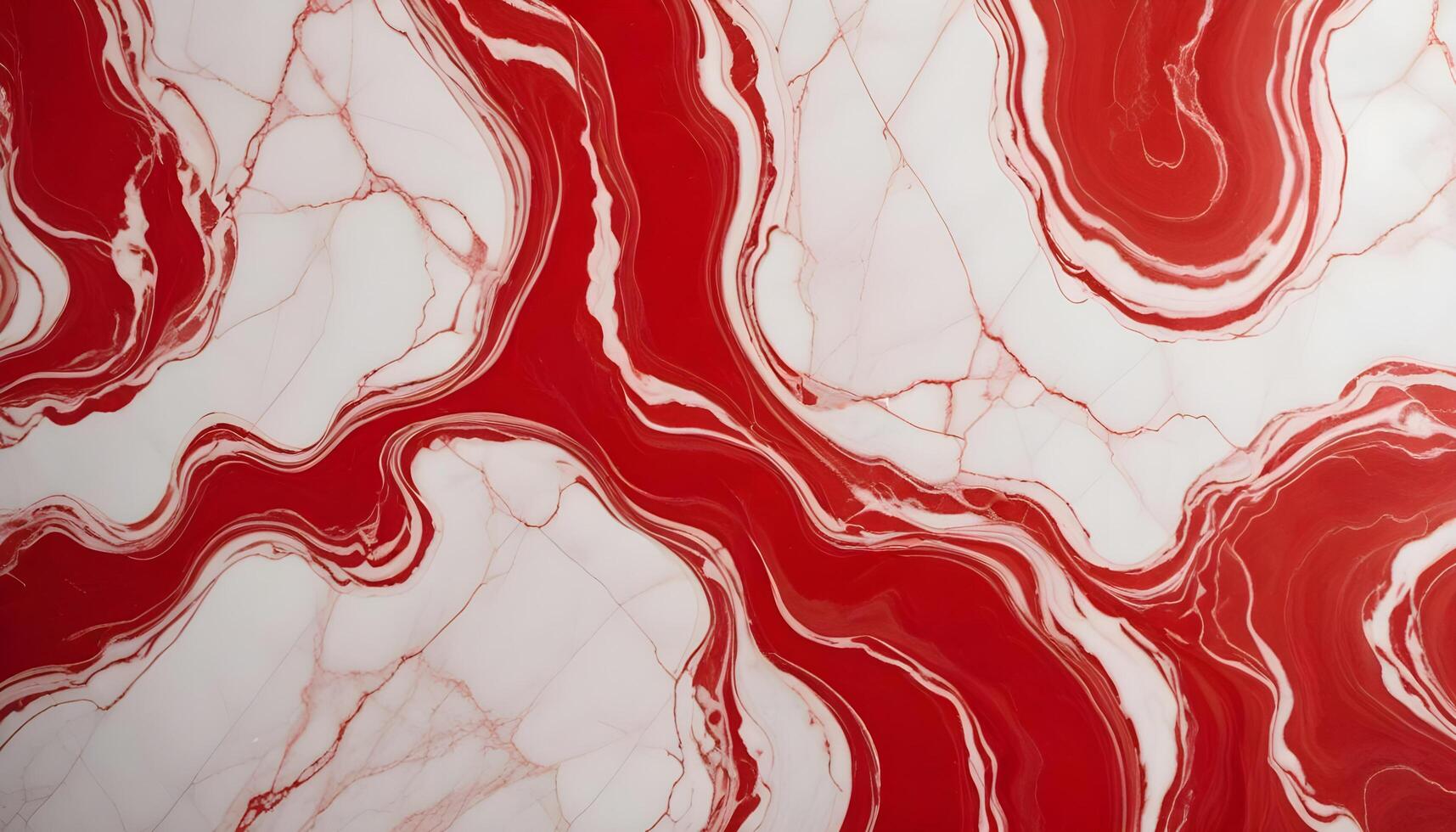 Delicate red marble with gentle white swirls and a glossy finish photo