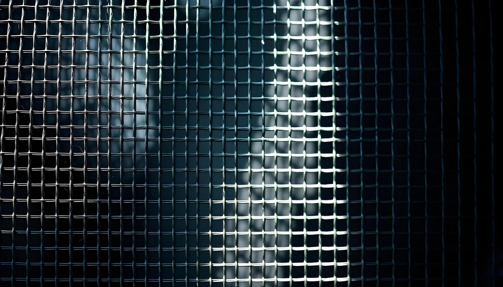 Close up of metal mesh texture, fine weave, light reflections, shadow play in dark corners photo