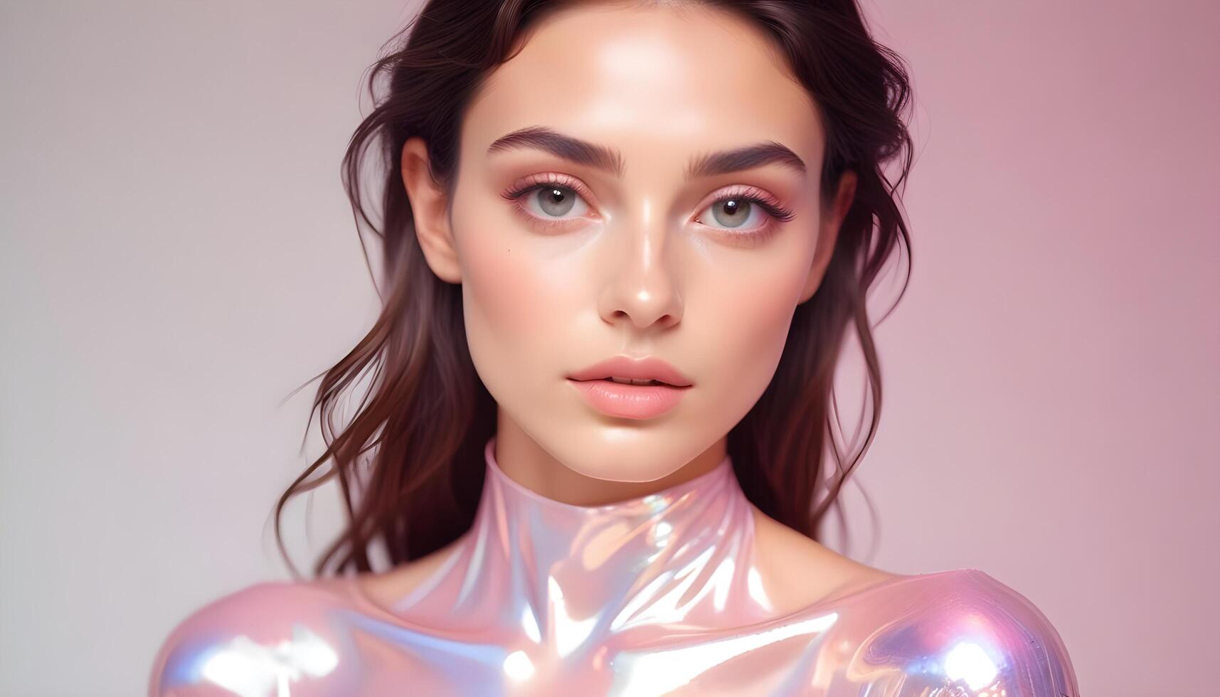 Italian model with striking facial features and a graceful, confident expression photo