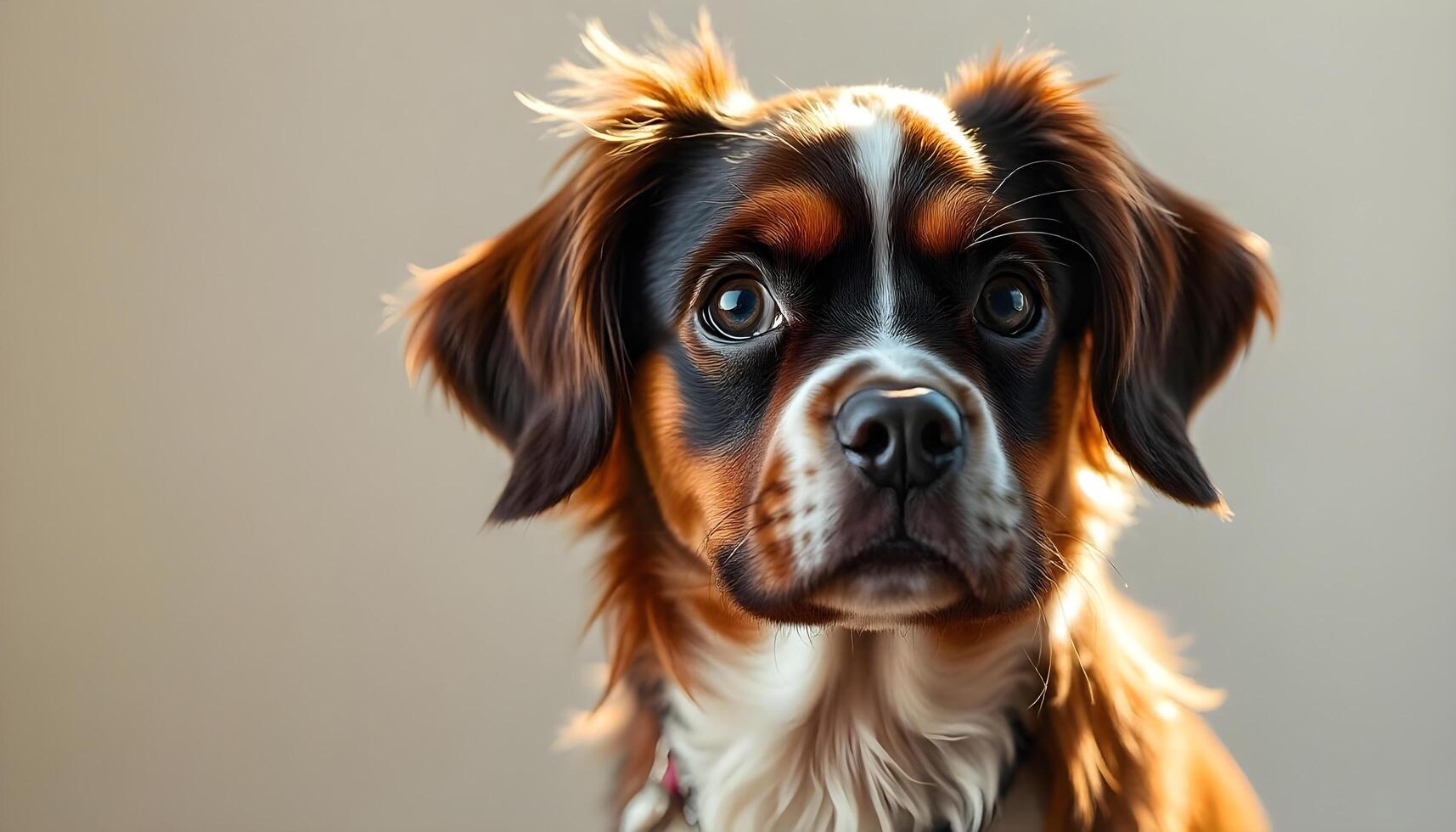 Natural Portrait of a French Spaniel with Calm and Composed Demeanor photo