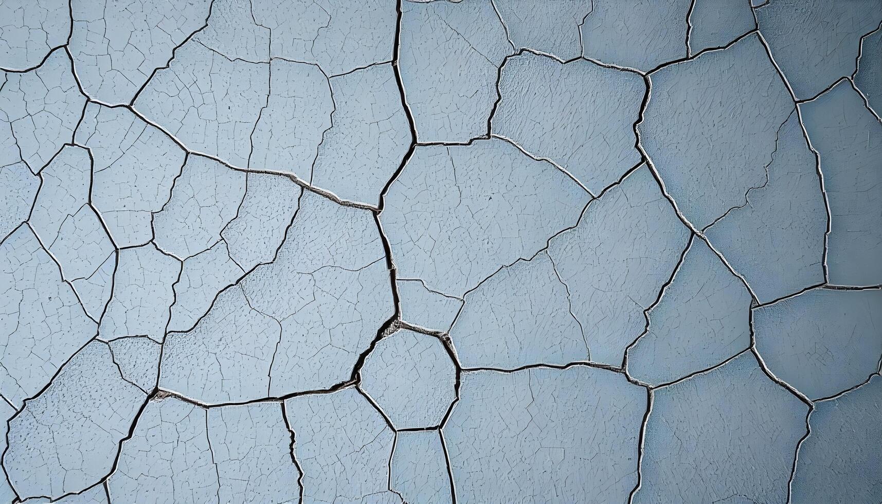 Cracked concrete with irregular patterns and crevices, aged and weathered look photo