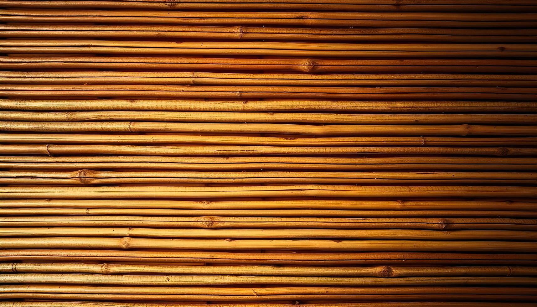 Rattan texture background with a focus on the contrasting shades of brown and tan, illuminated by soft ambient lighting to create a warm and inviting appearance photo