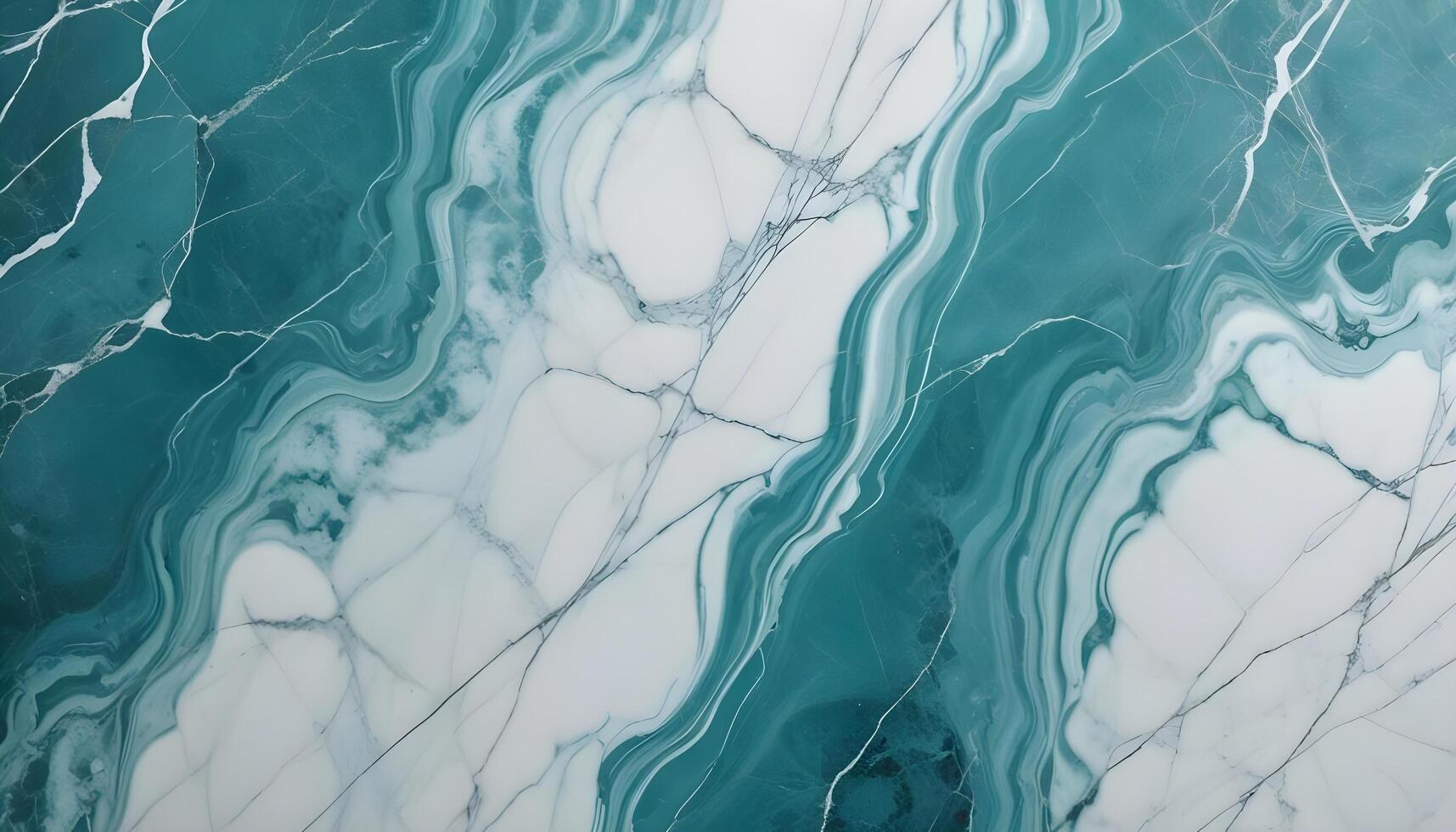Graceful teal and white marble texture with fluid veining, creating a serene and stylish ambiance photo