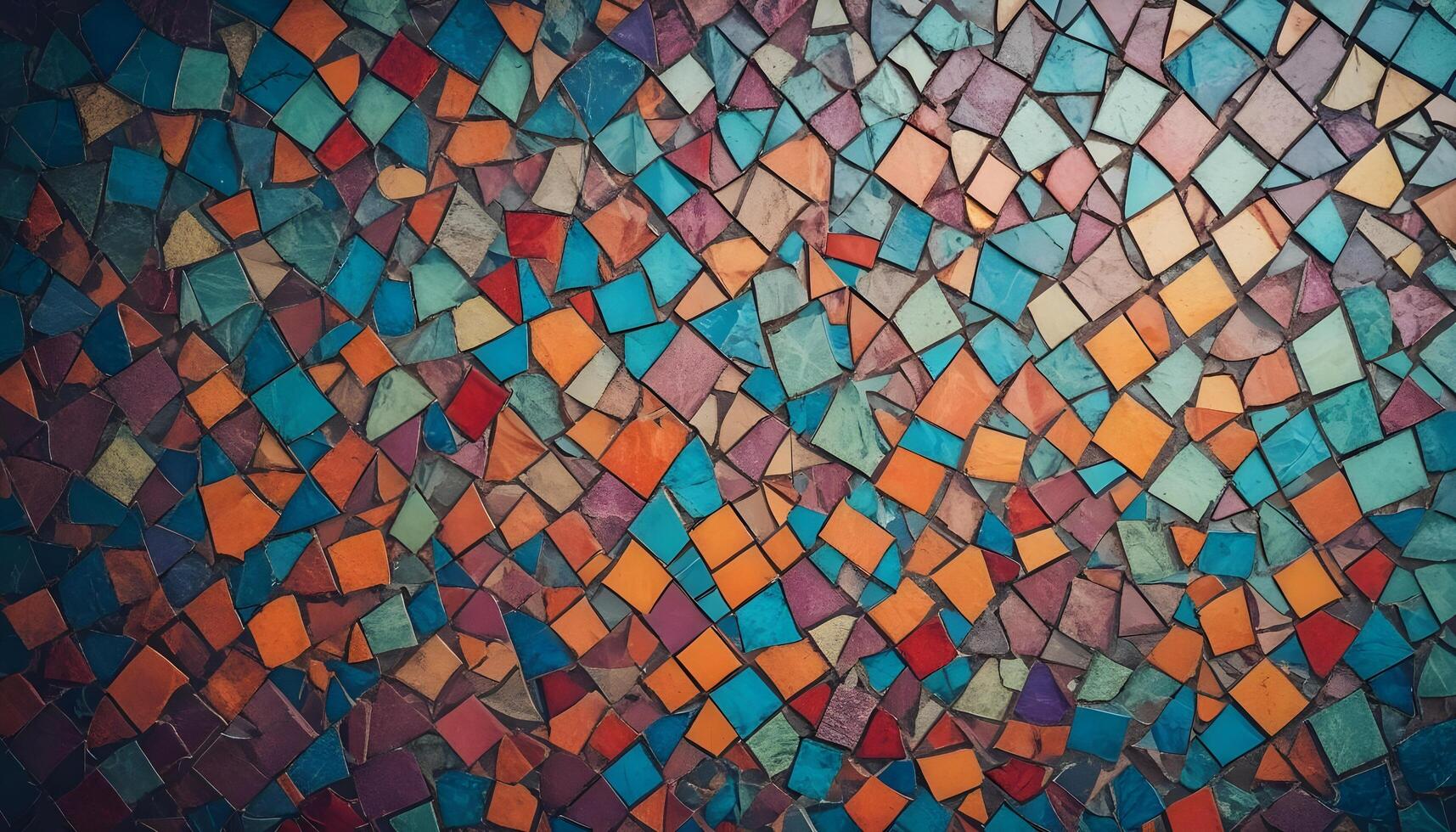 Bright and detailed mosaic texture with artistic tile patterns photo