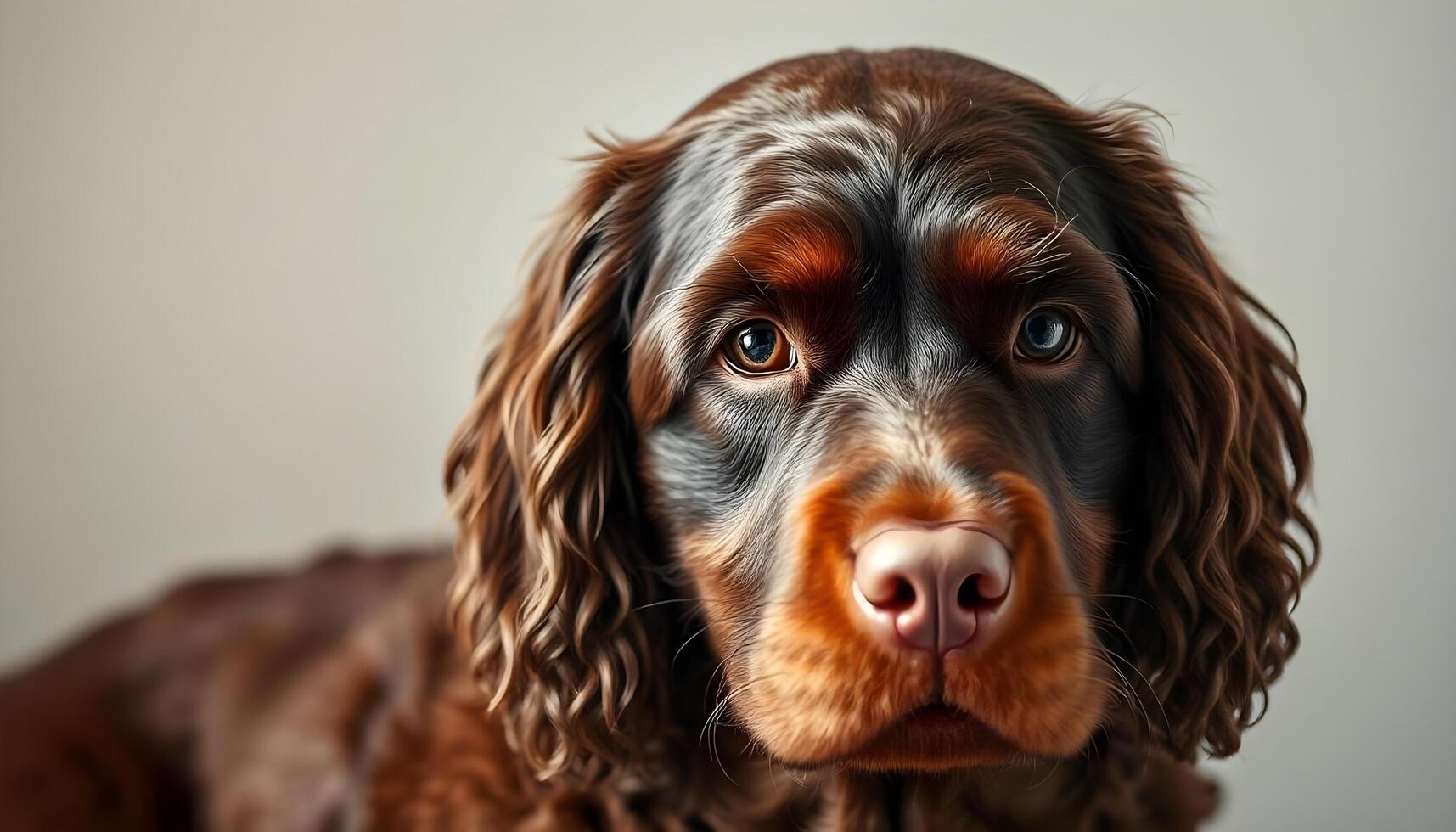 Relaxed American Water Spaniel with Natural Lighting and Soft Focus photo