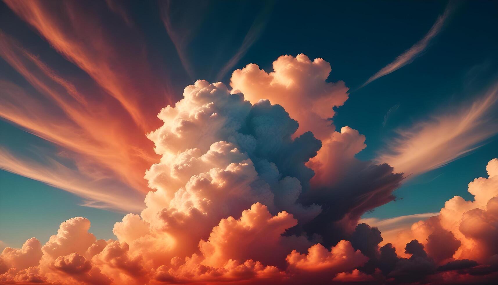 Elegant twisting clouds drifting in a peaceful sky photo