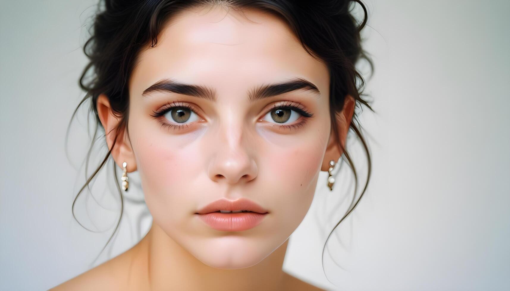 Exquisite Italian beauty with a smooth complexion and captivating gaze photo