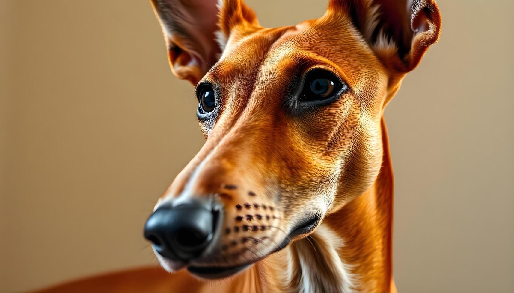 Portrait of a Basenji with Short Coat and Bright Eyes in Soft Lighting photo
