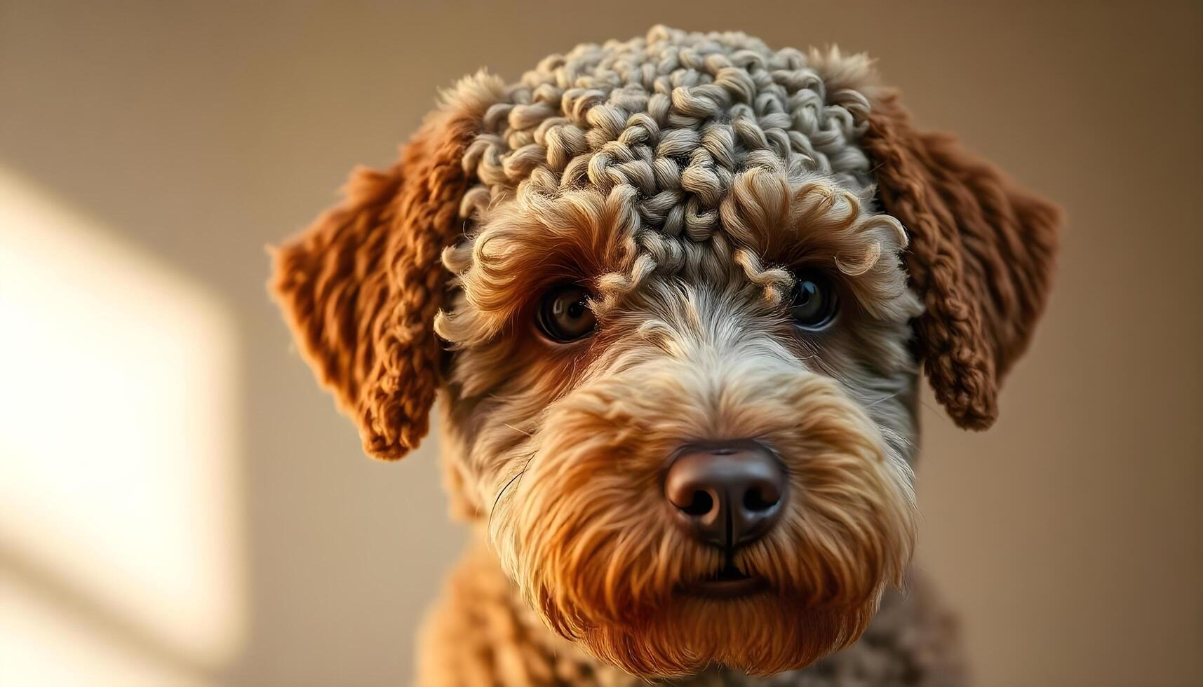 Curly Furred Lagotto Romagnolo with Calm and Focused Gaze photo
