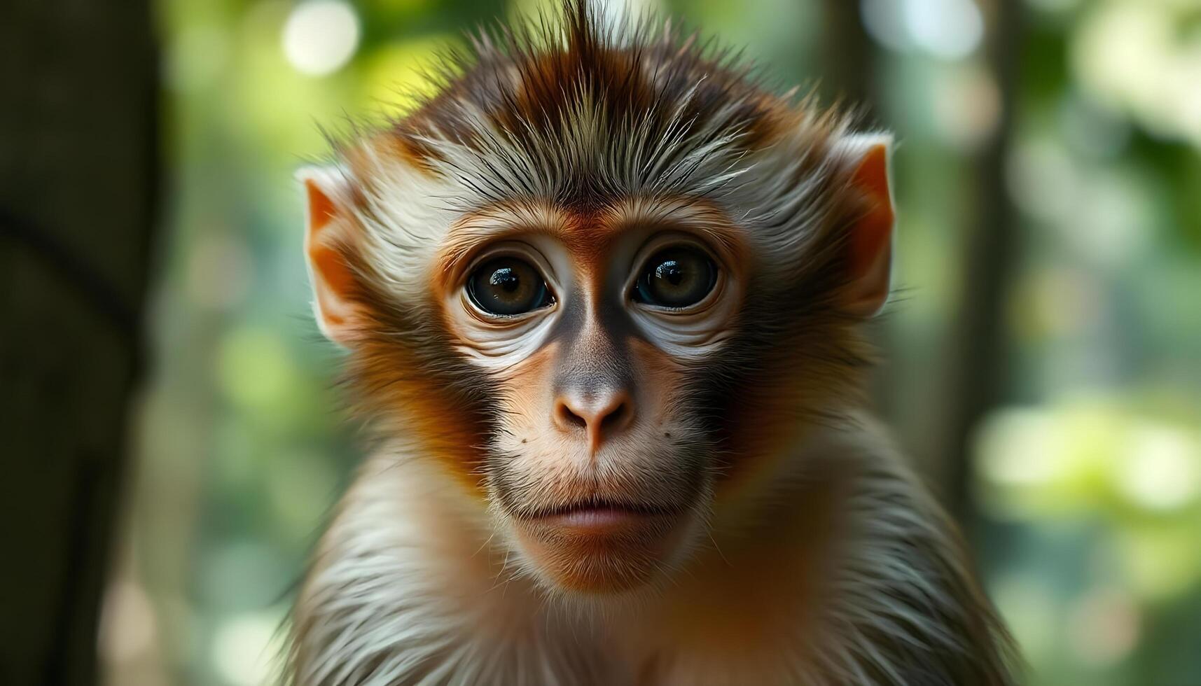 Portrait of Male Monkey with Clear Eyes and Textured Fur photo