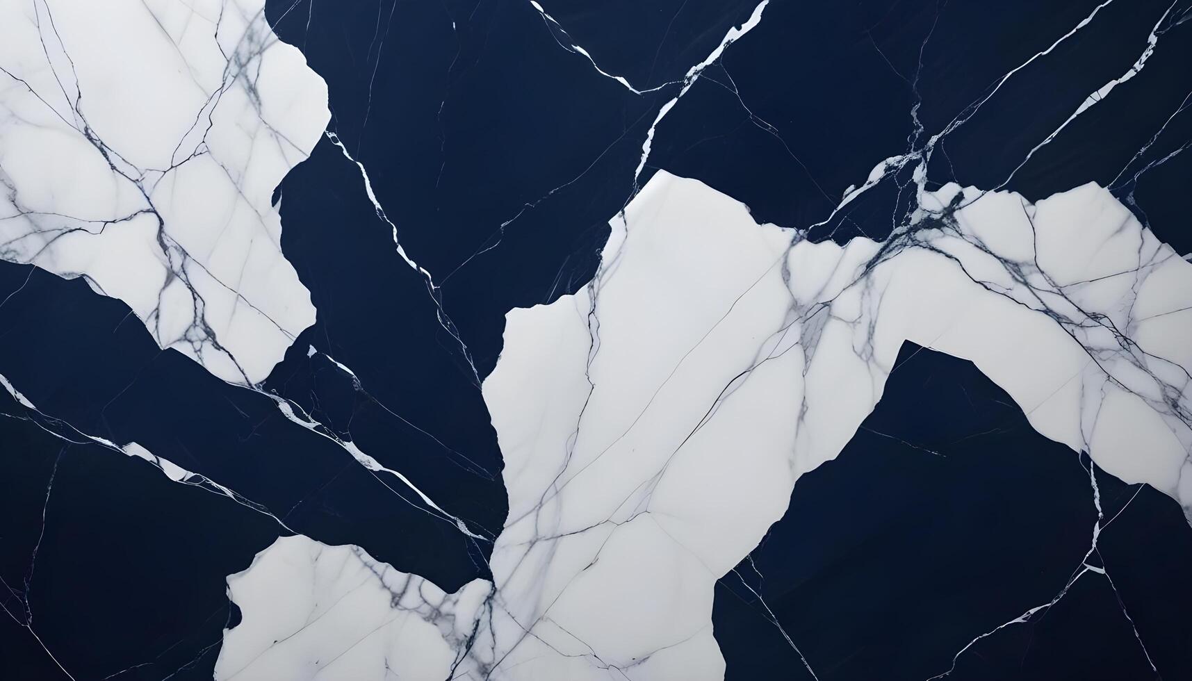 Navy marble with bright white veins, creating a chic and high end design element photo