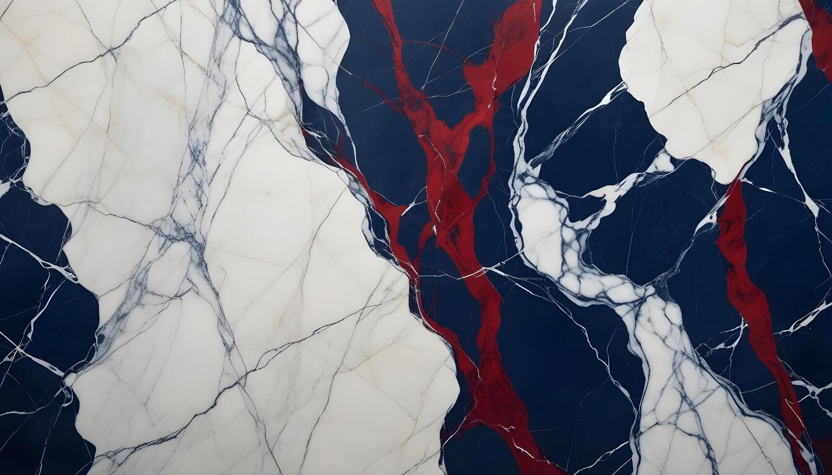 Polished navy and white marble with fluid veining, exuding sophistication and class photo