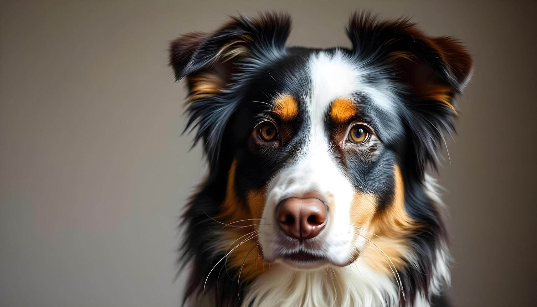 Alert Australian Shepherd with Merle Coat and Focused Expression photo