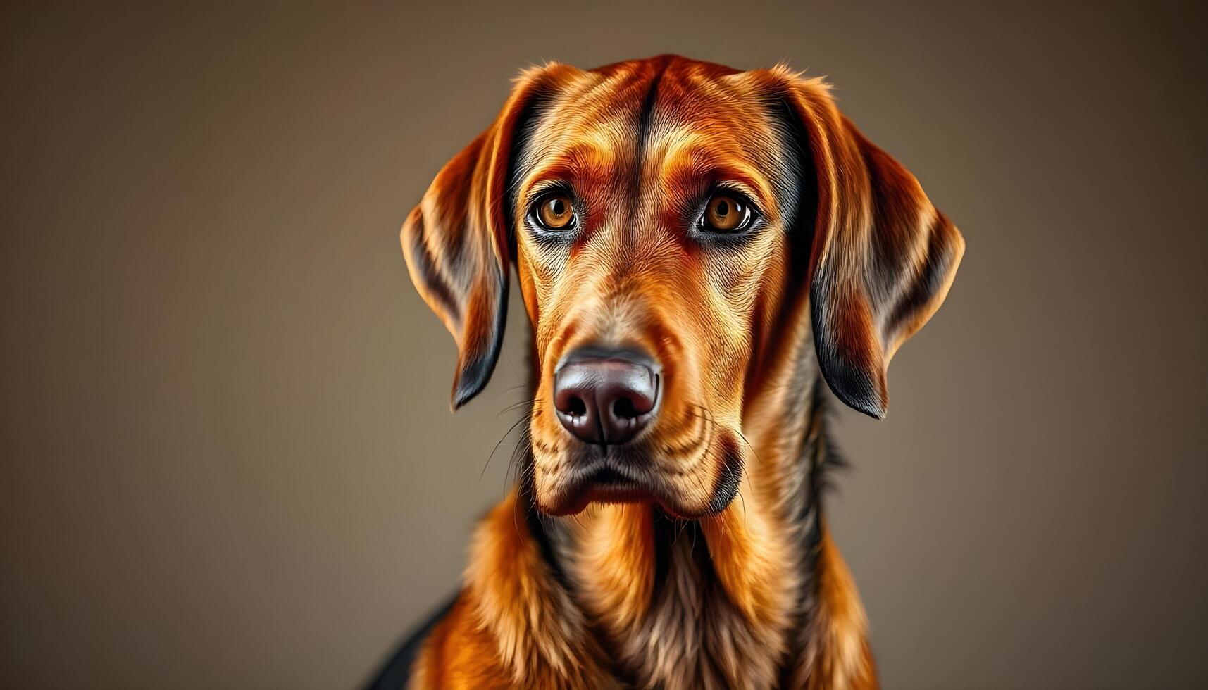 Attentive Bavarian Mountain Hound with Natural Lighting on Sleek Fur photo