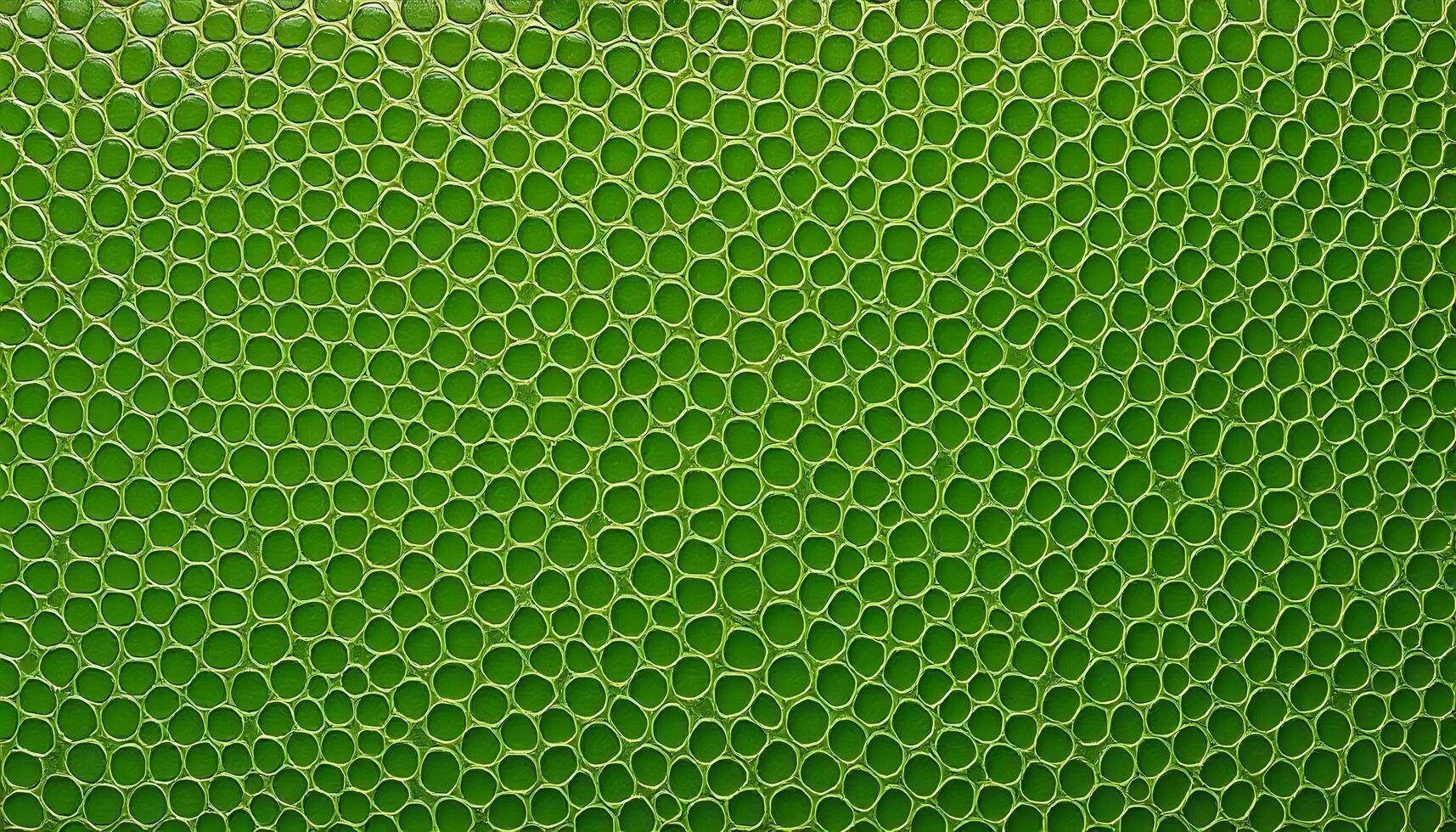 Textured green leather grain background, with a pattern that resembles reptilian scales, giving it an exotic and unique appearance photo