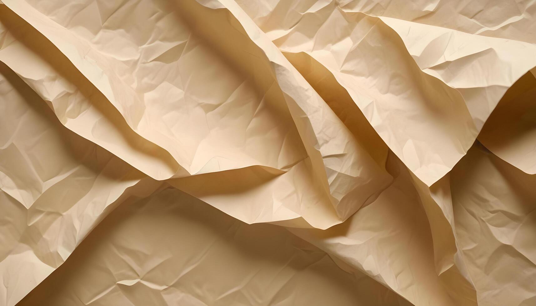 Distressed beige paper texture featuring deep creases and fine lines photo