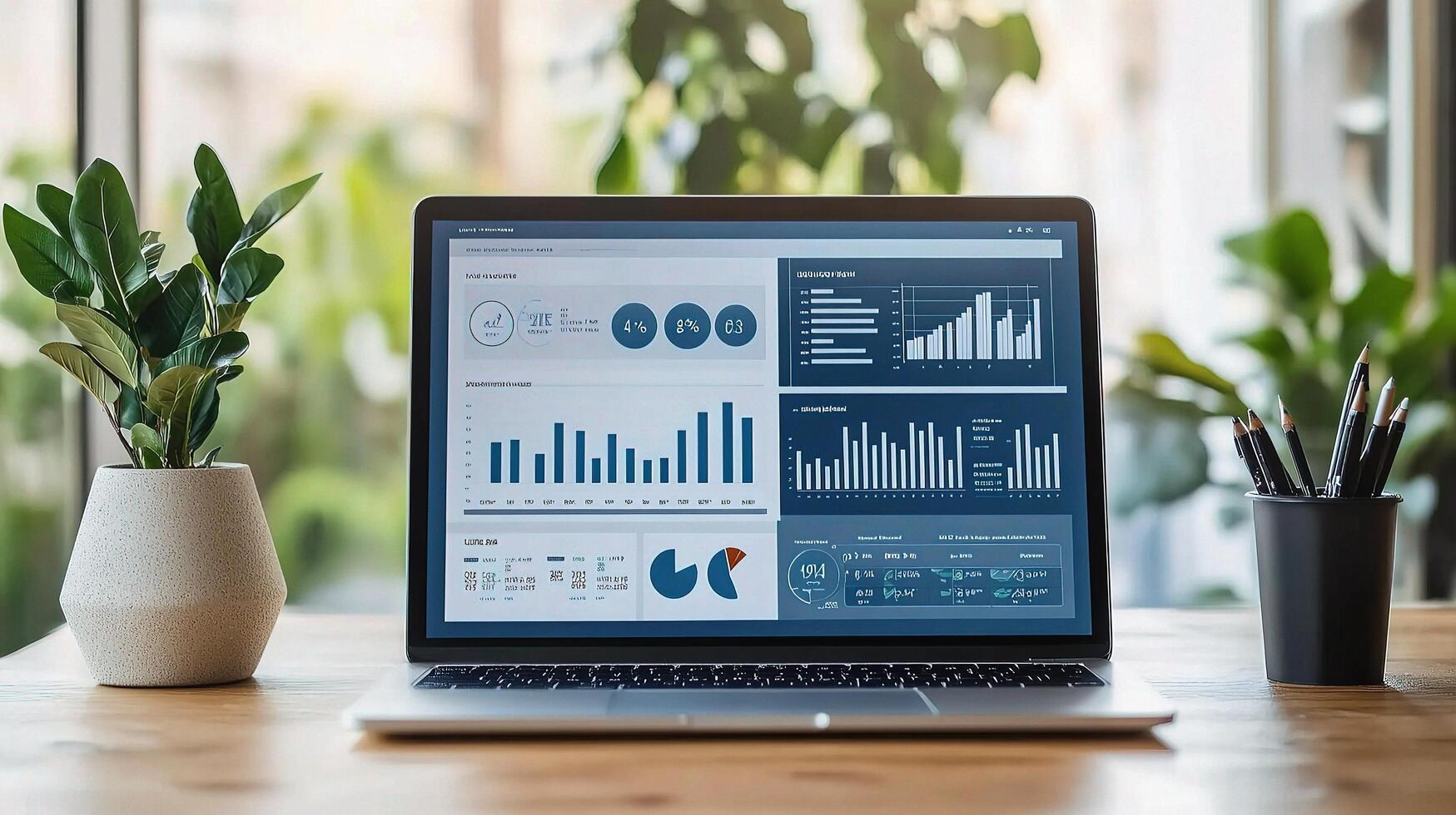 Business Analytics Dashboard Displaying Data Visualization Insights photo